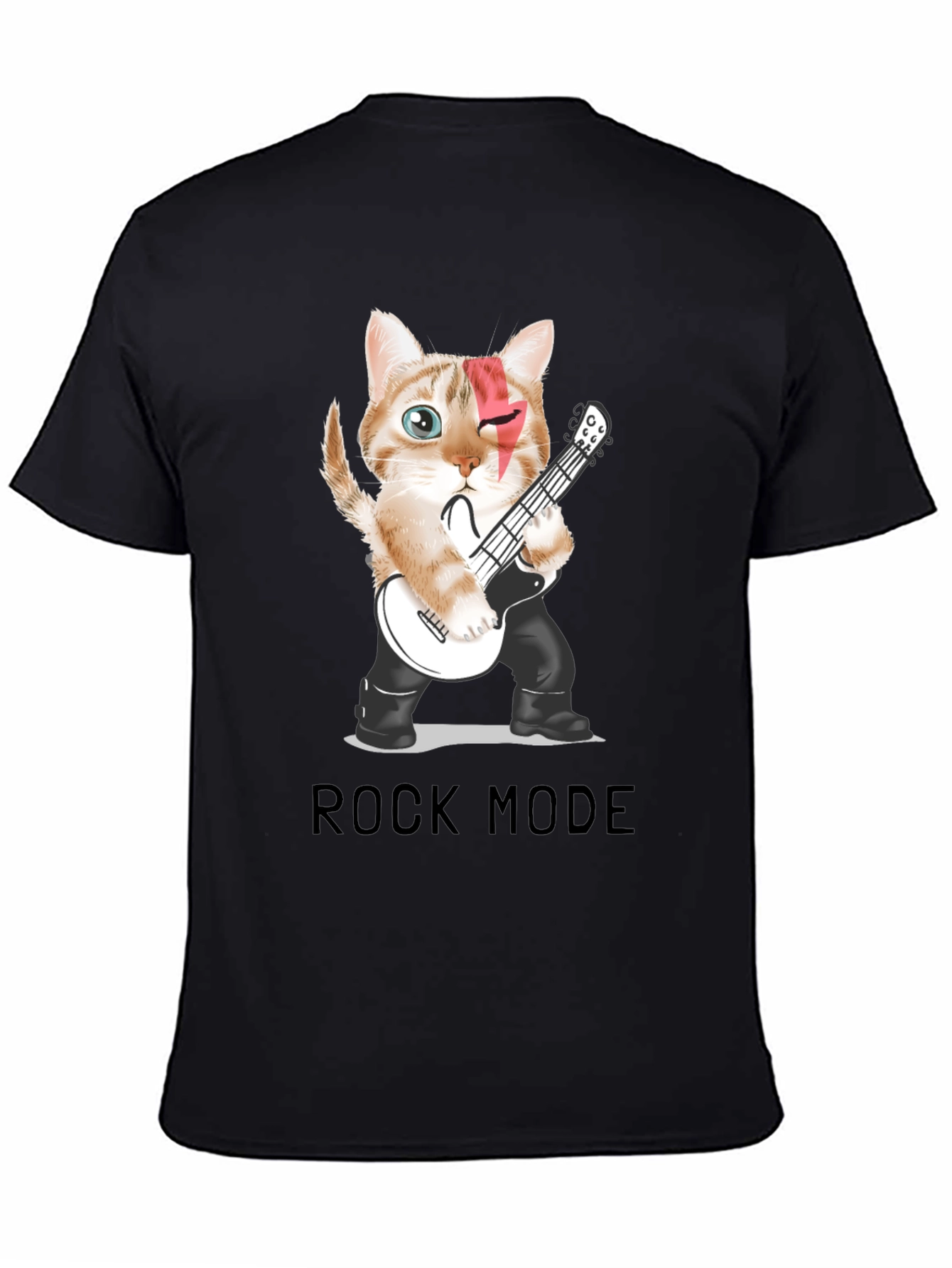 Rock Mode Cat T-Shirt - Music Lover Tee