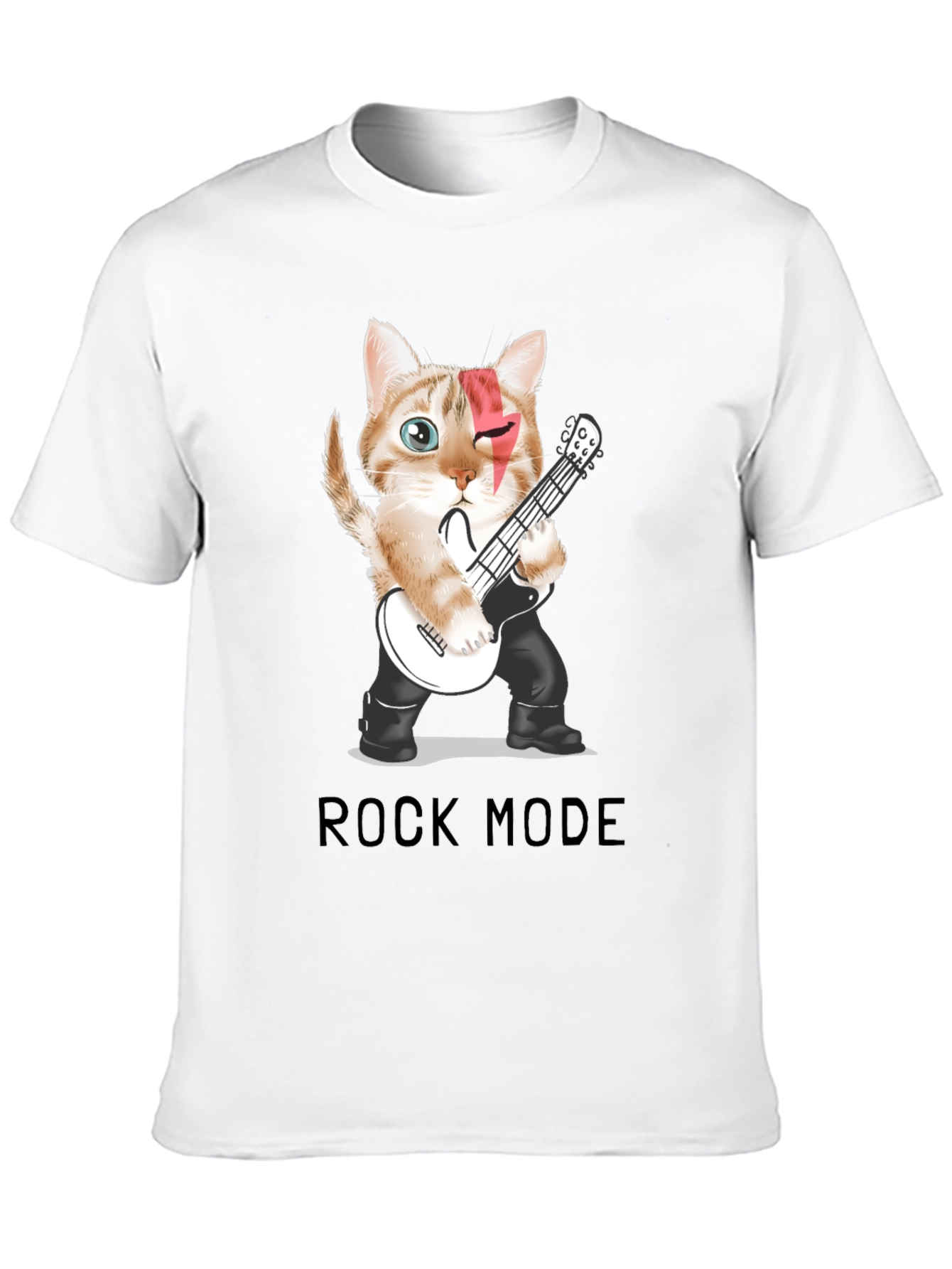Rock Mode Cat T-Shirt - Music Lover Tee