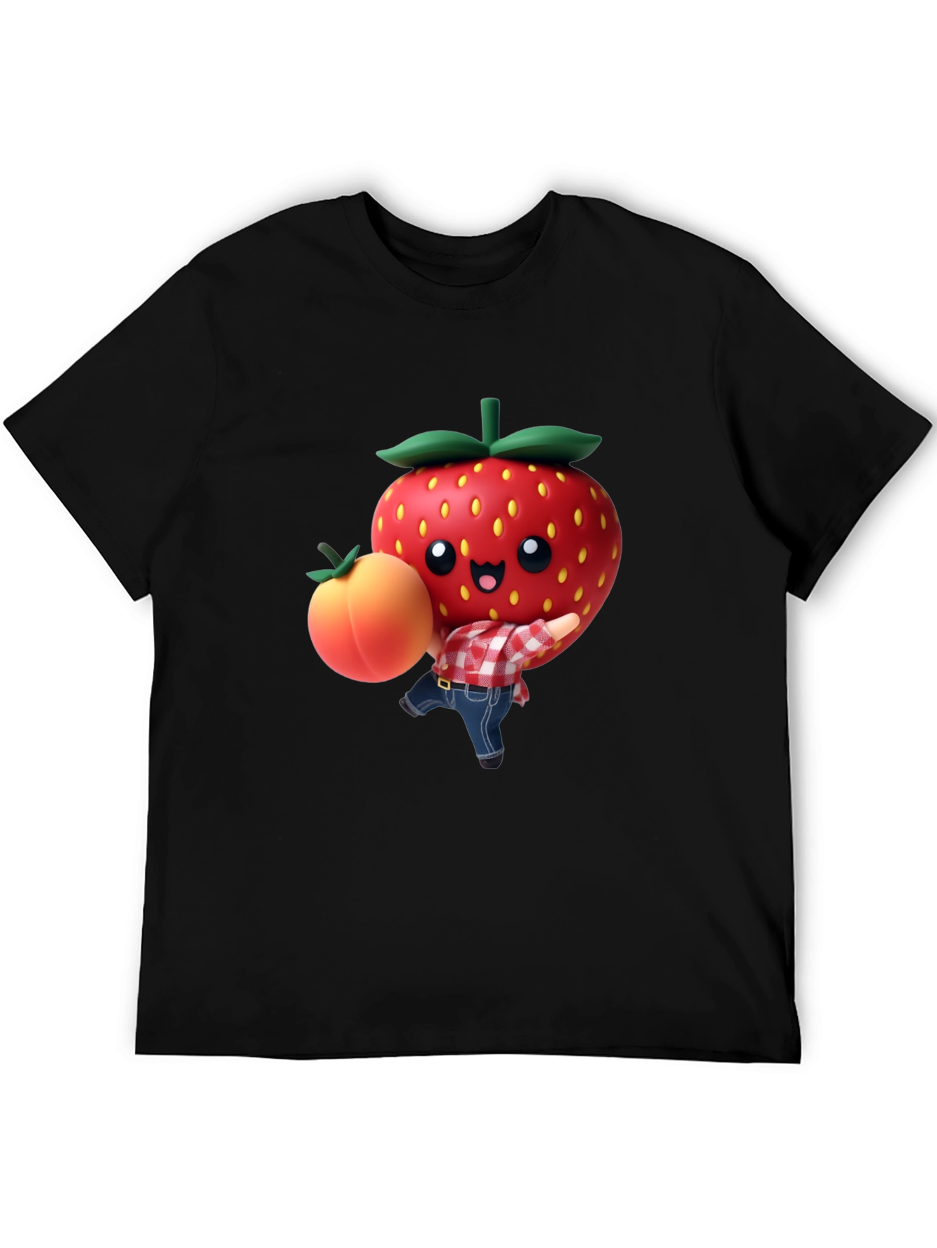 Strawberry & Peach Graphic Tee - Fun Fruit Design!
