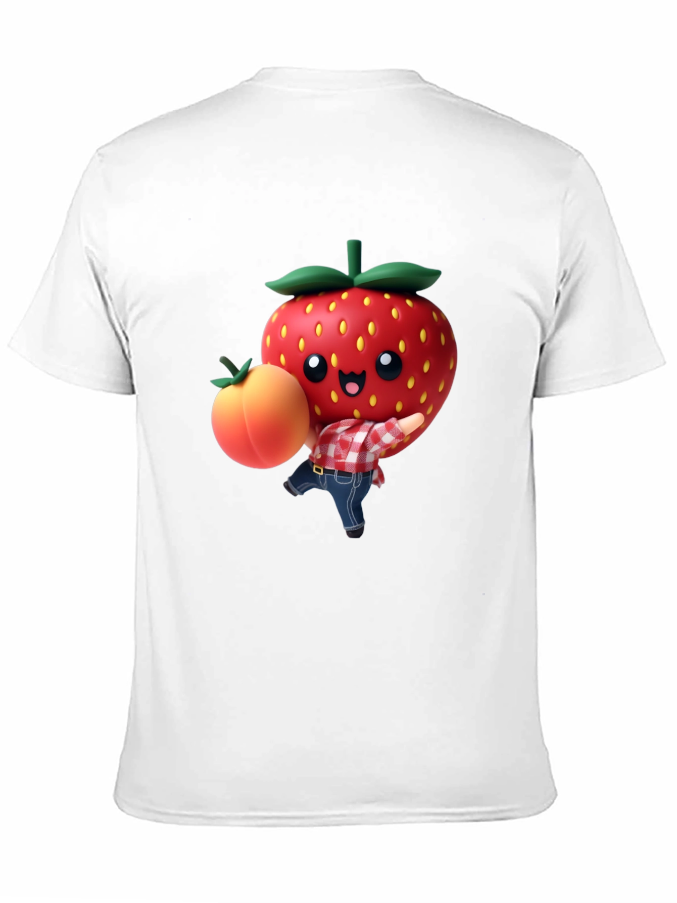 Strawberry & Peach Graphic Tee - Fun Fruit Design!