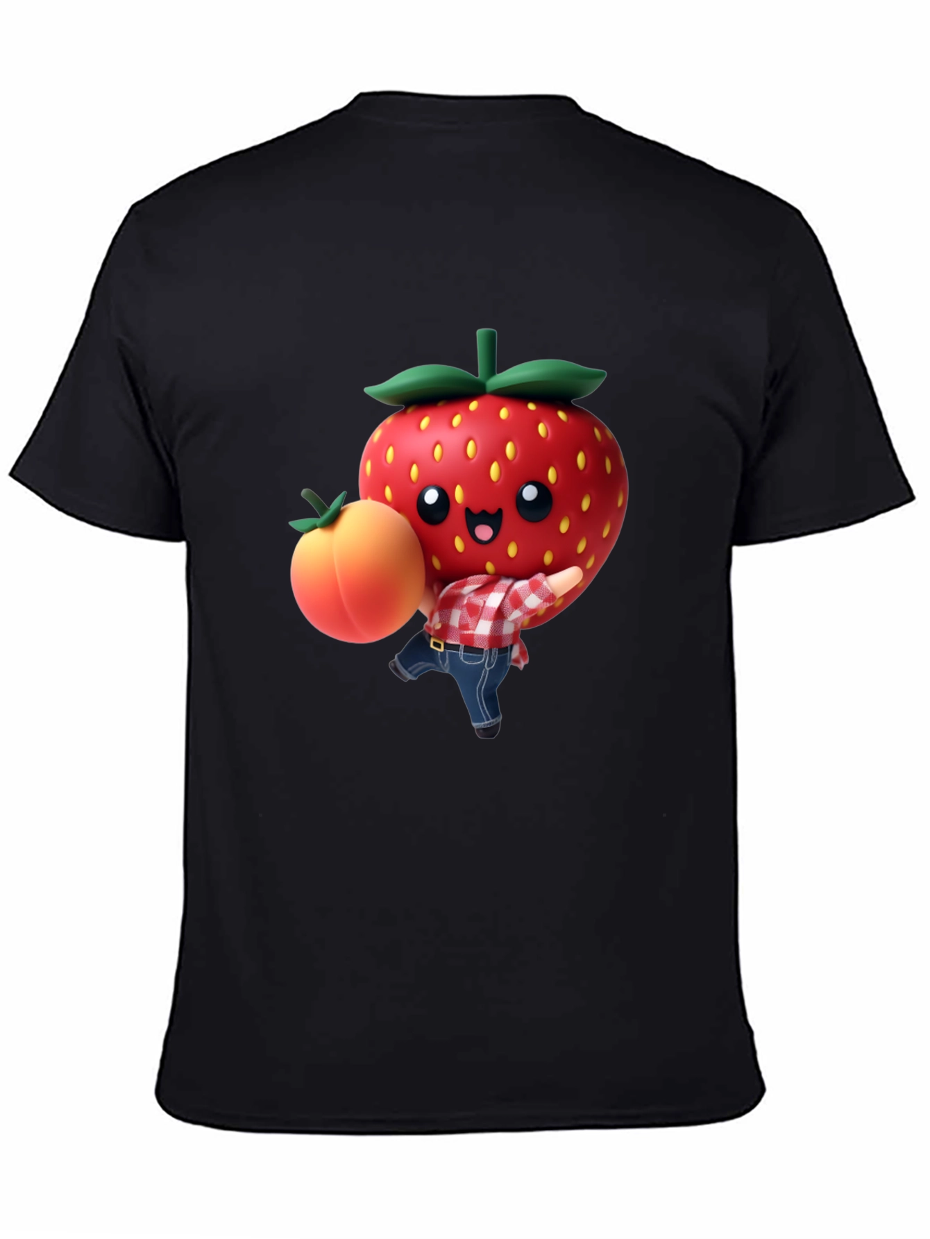 Strawberry & Peach Graphic Tee - Fun Fruit Design!