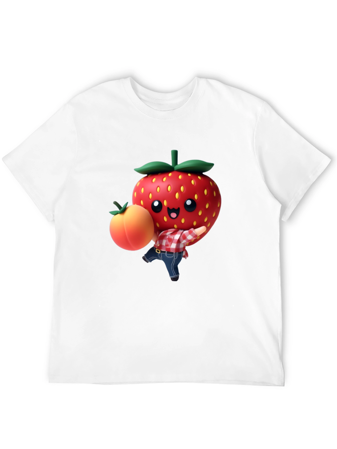 Strawberry & Peach Graphic Tee - Fun Fruit Design!