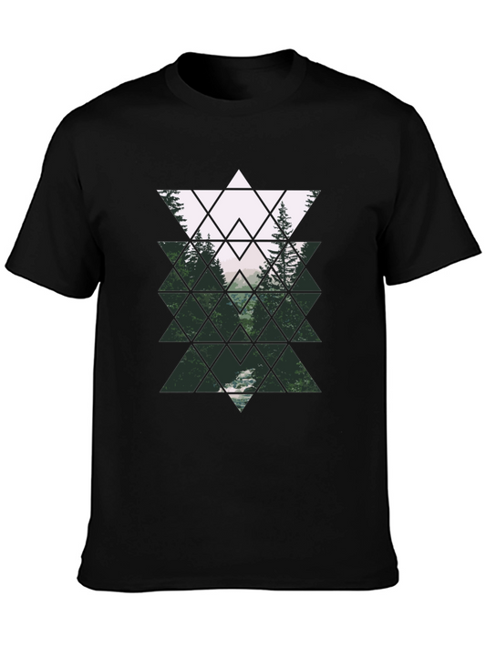 Geometric Forest Black T-Shirt