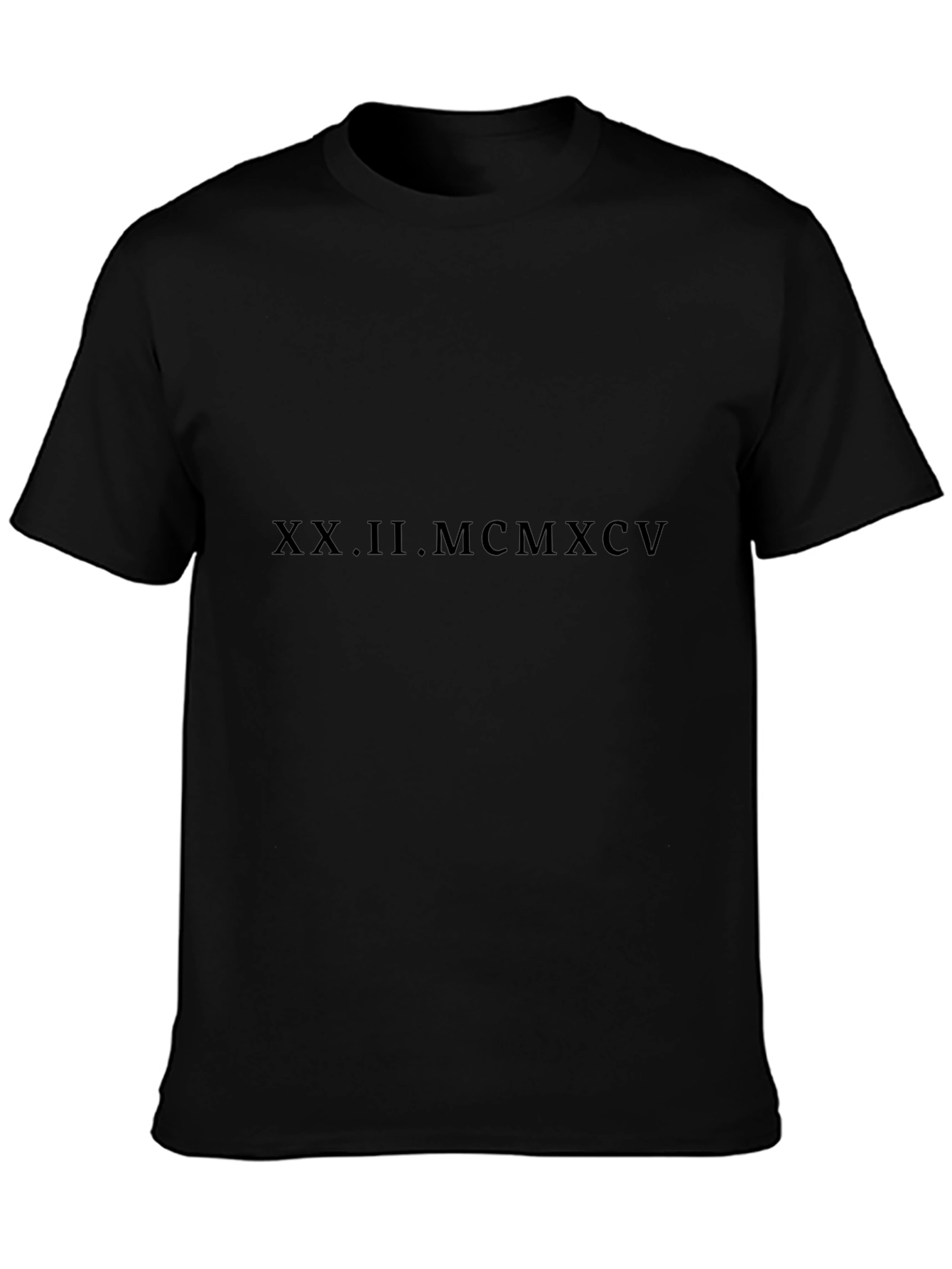 Roman Numeral Date T-Shirt - Mens Black Tee