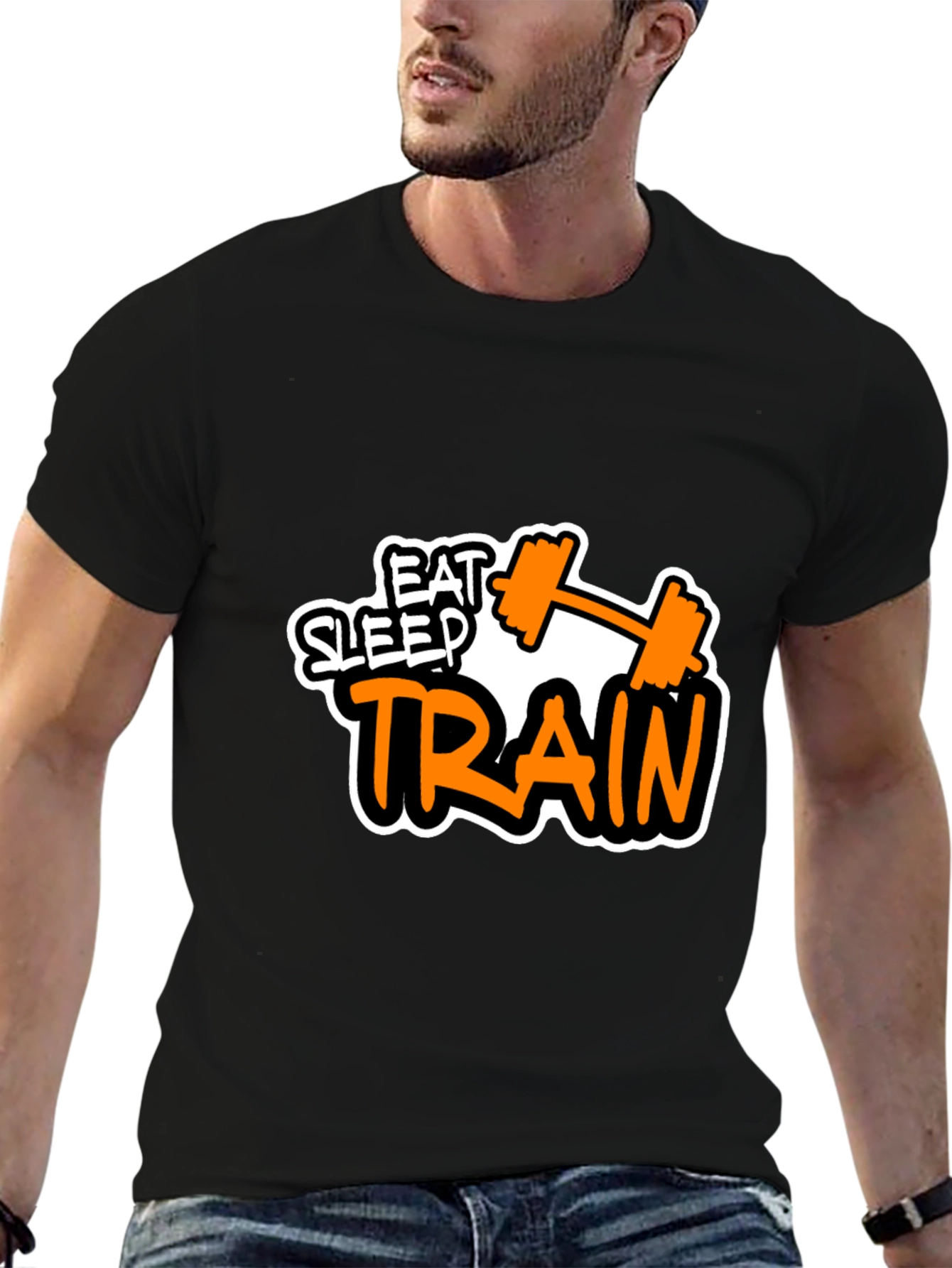 Eat Sleep Train Black Graphic Tee