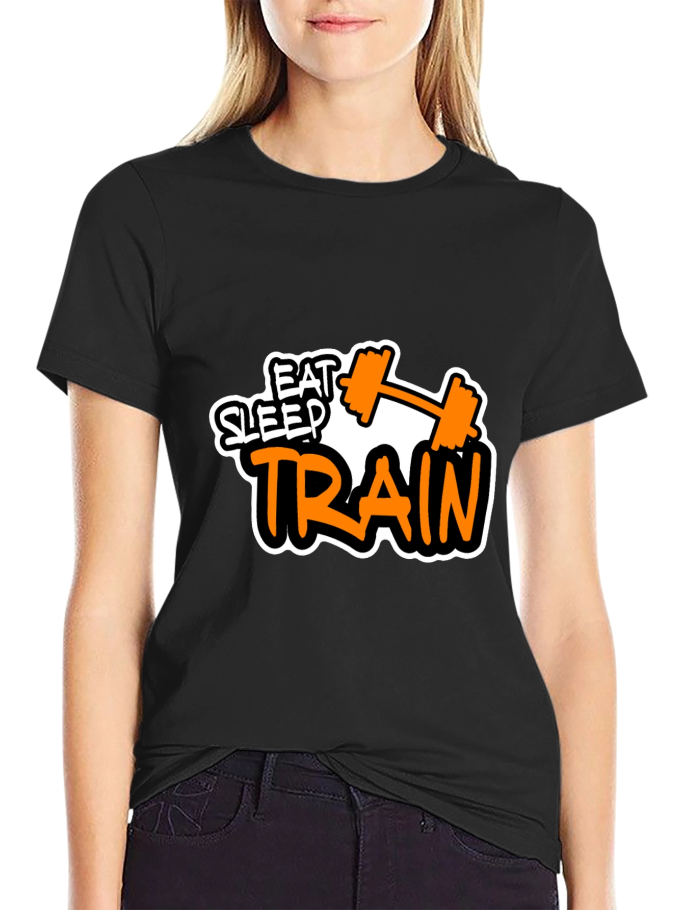 Eat Sleep Train Black Graphic Tee