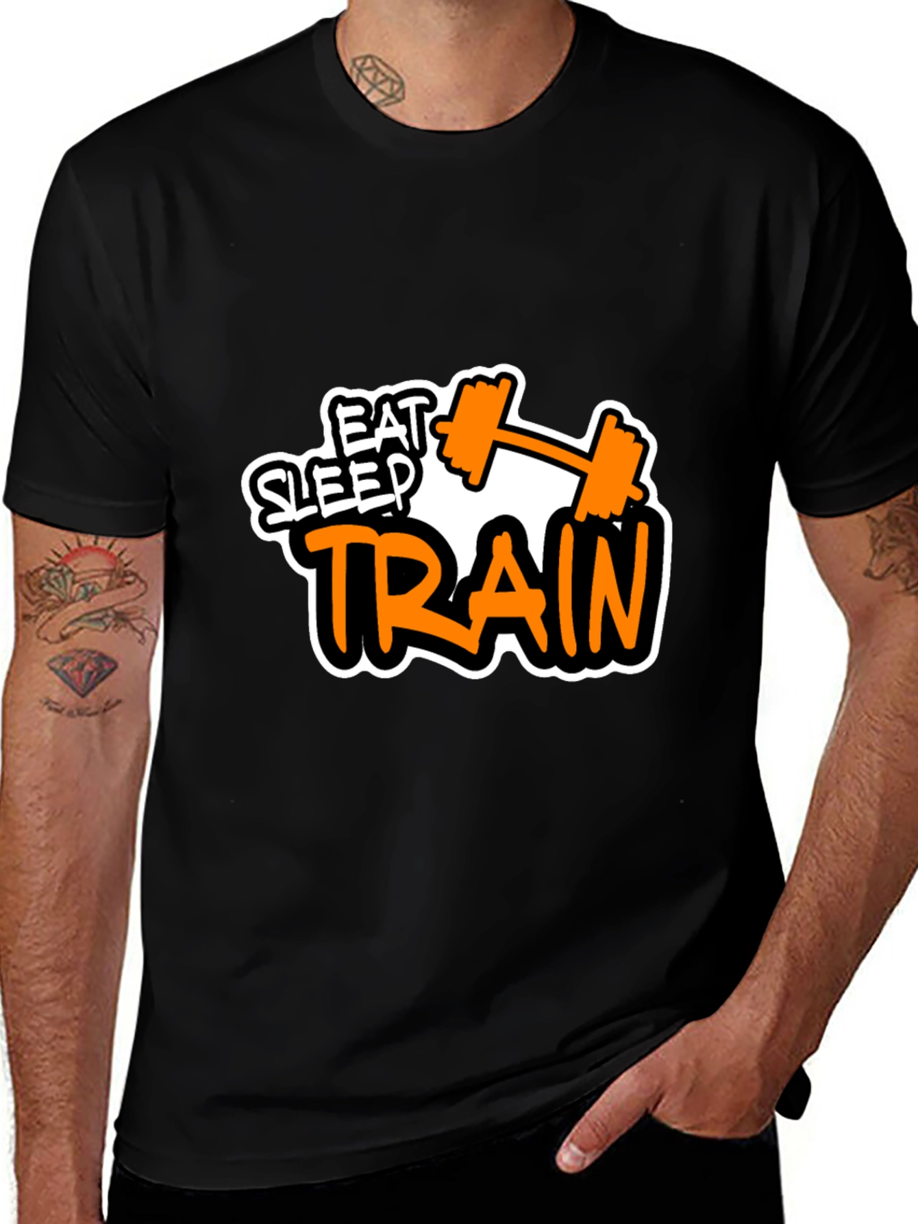 Eat Sleep Train Black Graphic Tee