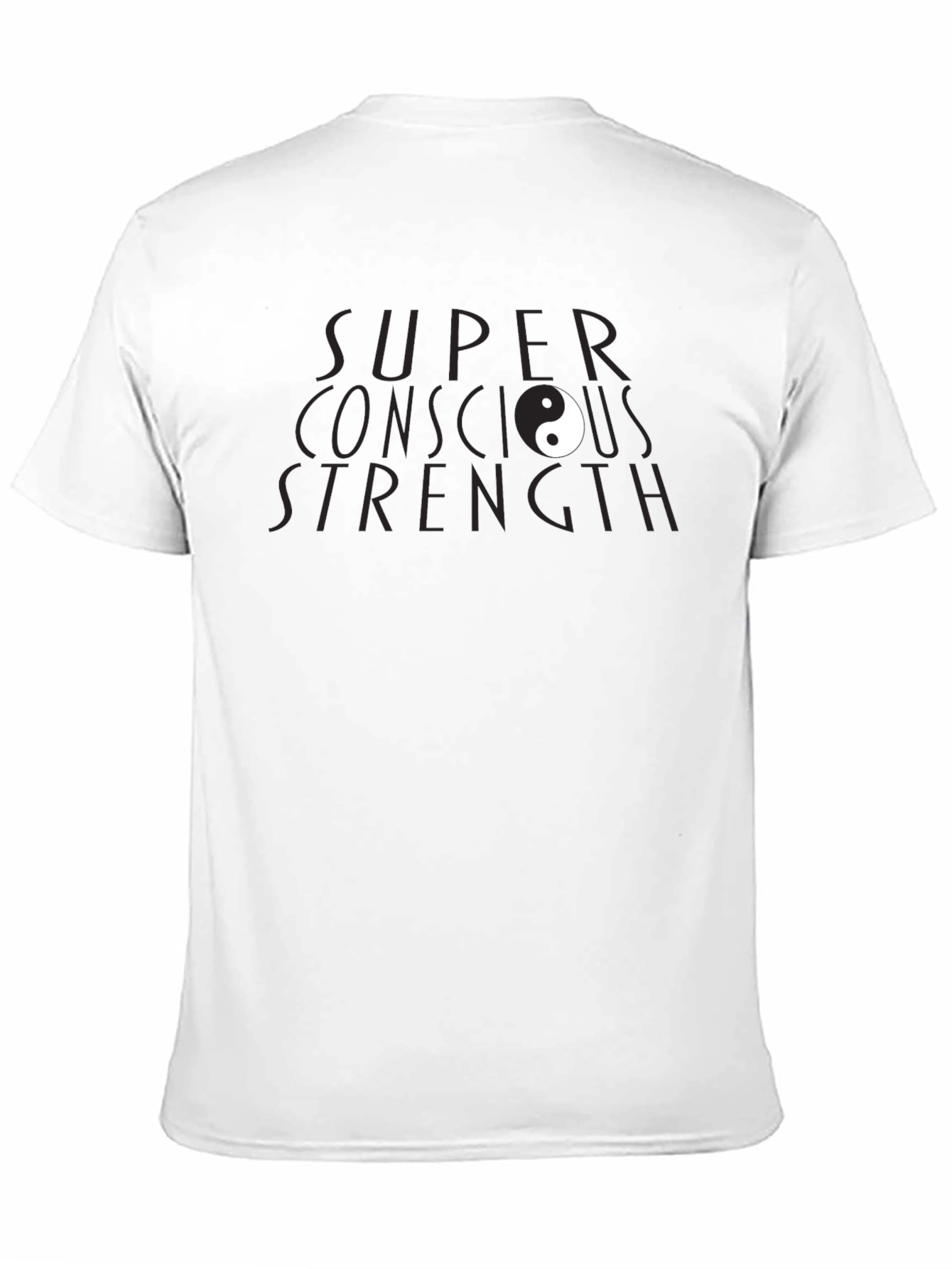 Super Conscious Strength Black T-Shirt Yin Yang Design