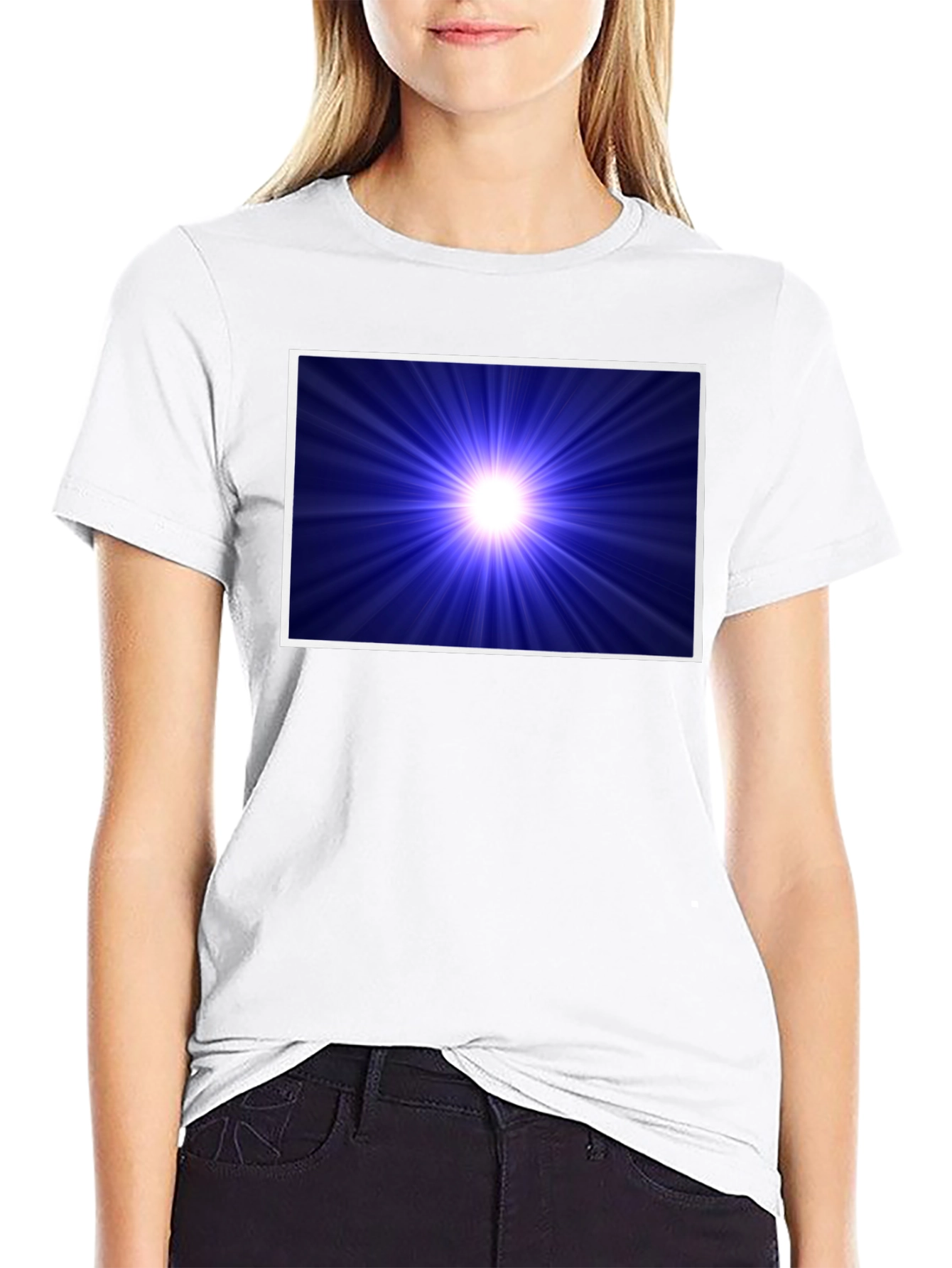 Cosmic Burst Graphic Tee - Black Cotton Blend