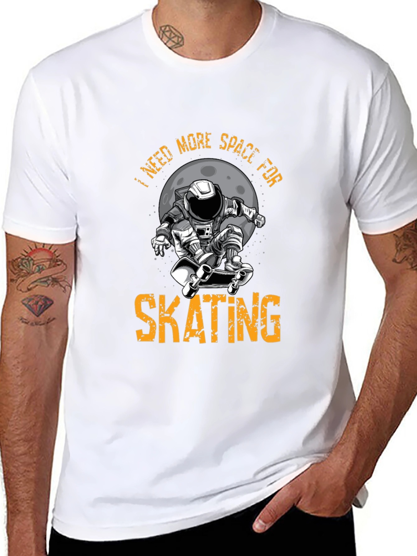 Skating Astronaut Graphic T-Shirt