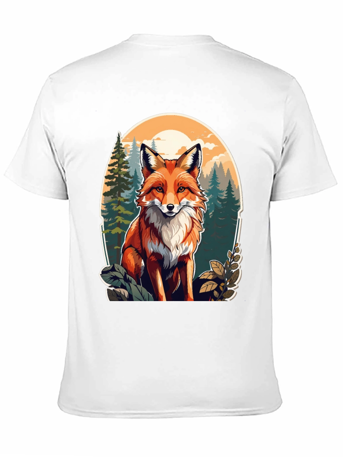 Fox Graphic Tee - Forest Scene Black T-Shirt