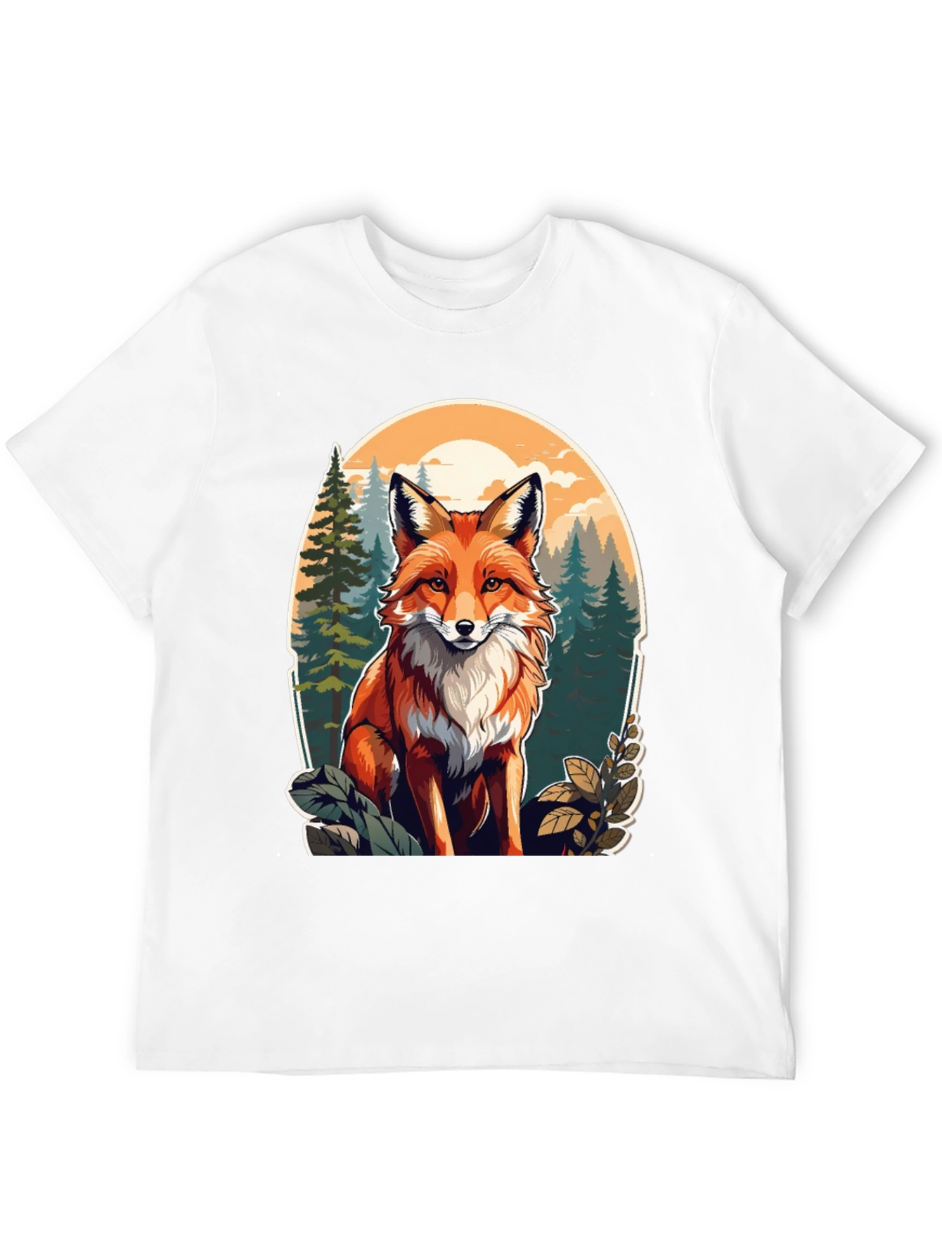 Fox Graphic Tee - Forest Scene Black T-Shirt