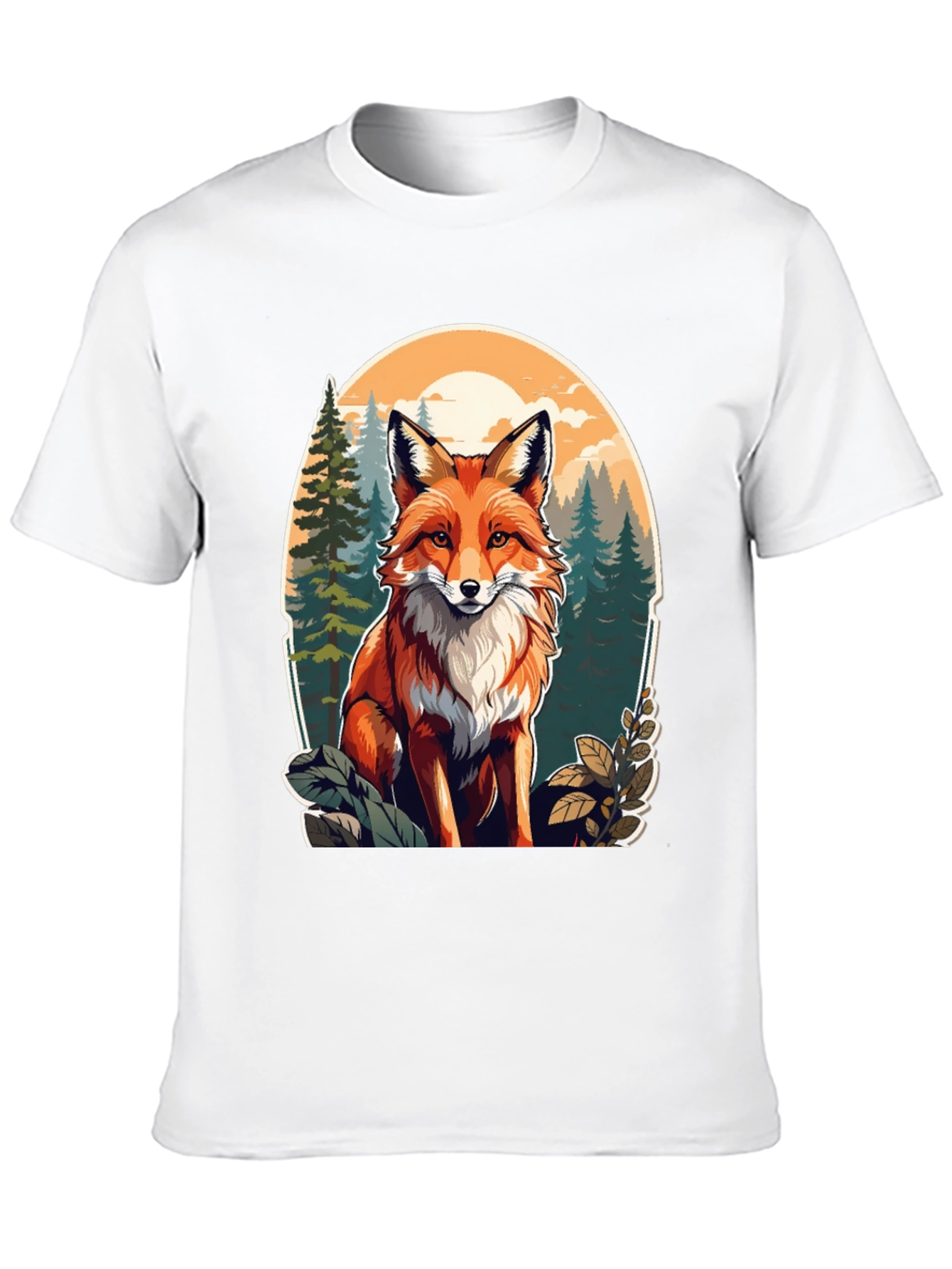Fox Graphic Tee - Forest Scene Black T-Shirt