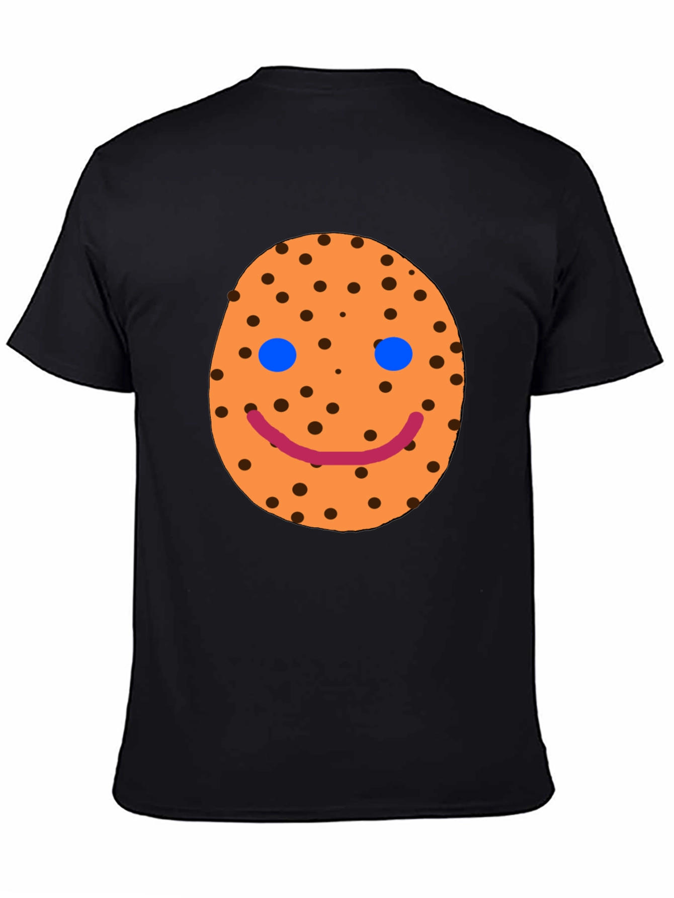 Smiley Cookie Graphic Black T-Shirt