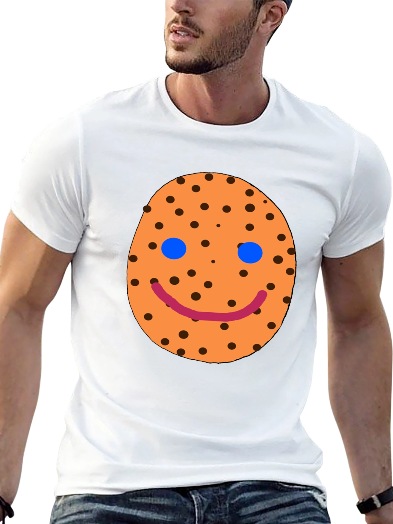 Smiley Cookie Graphic Black T-Shirt