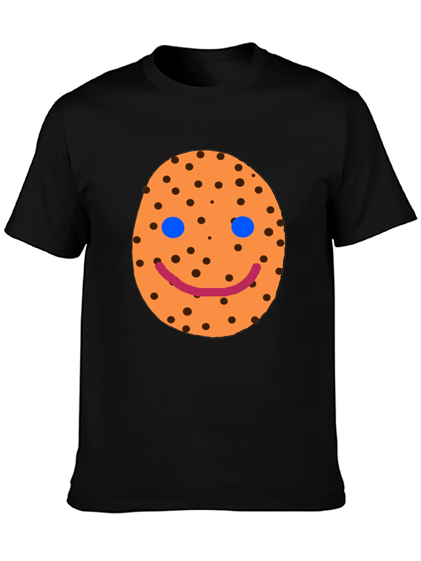 Smiley Cookie Graphic Black T-Shirt