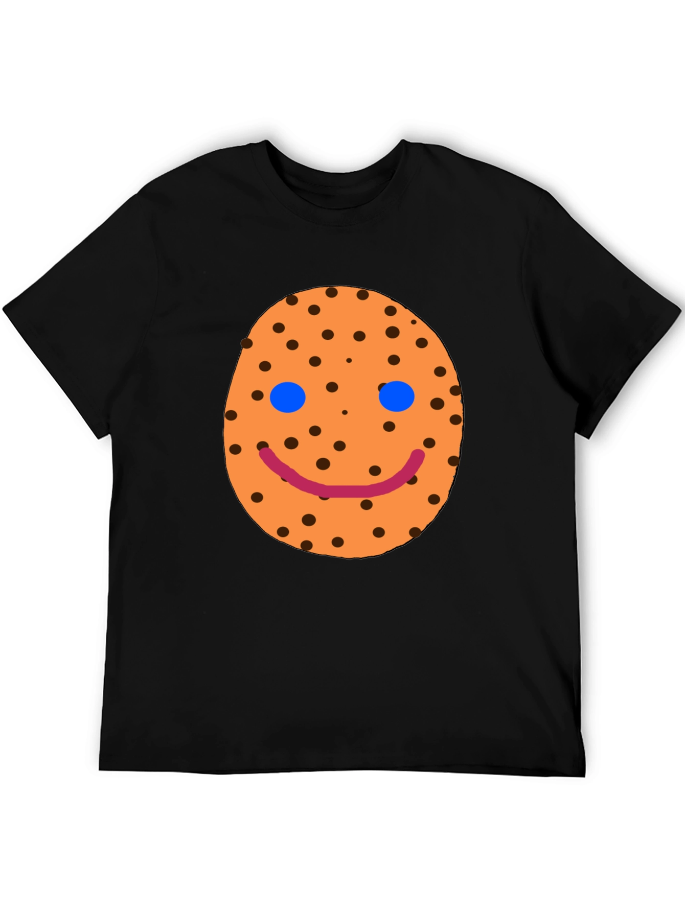 Smiley Cookie Graphic Black T-Shirt