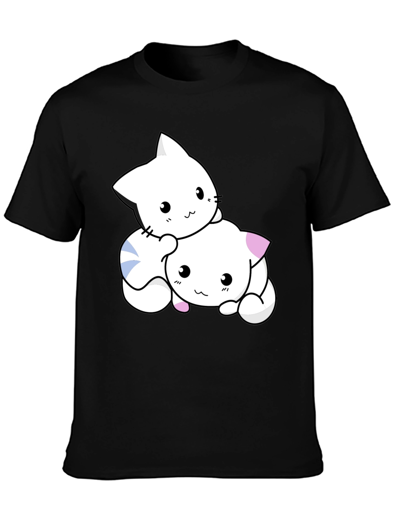 Cute Kawaii Cat T-Shirt - Black