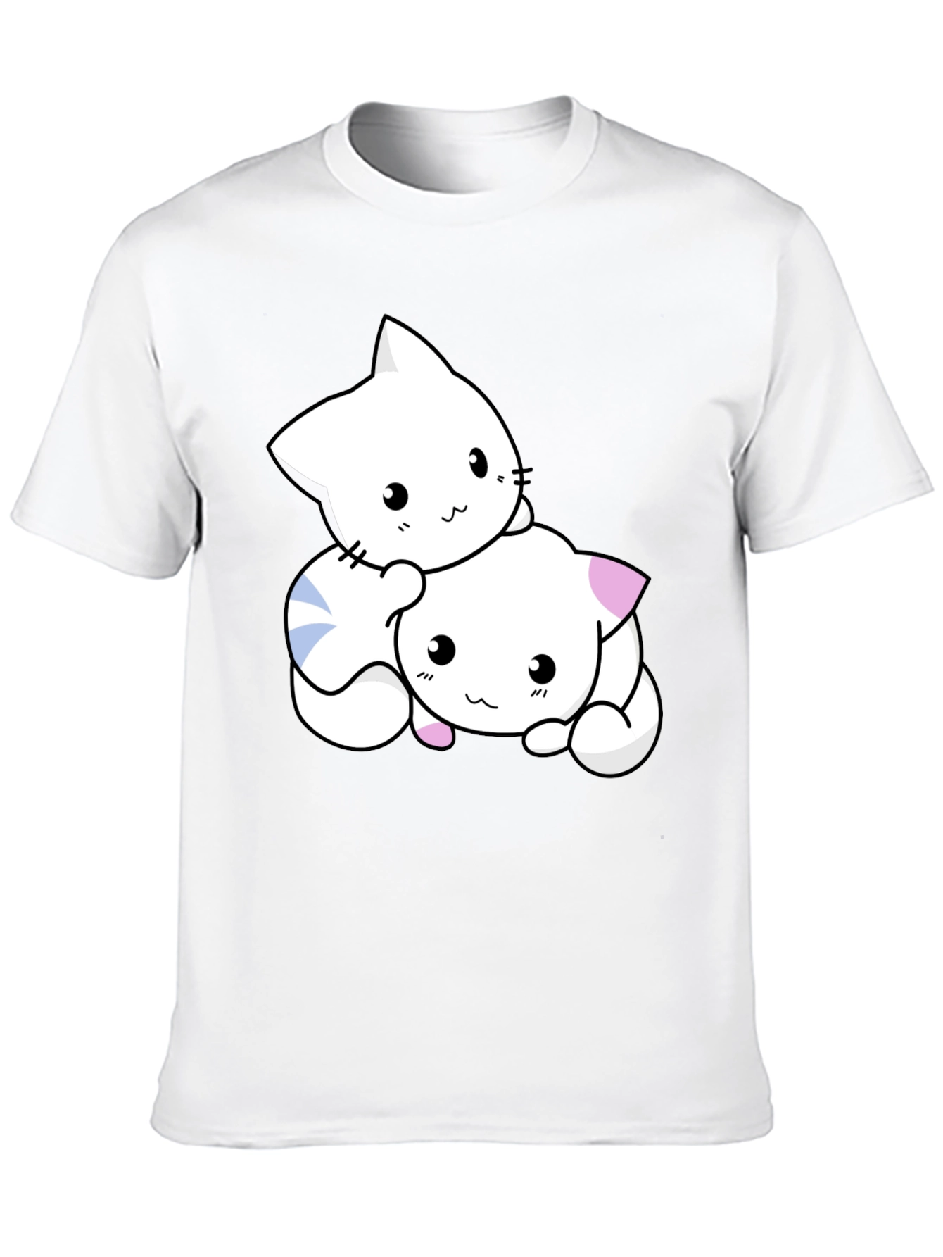 Cute Kawaii Cat T-Shirt - Black