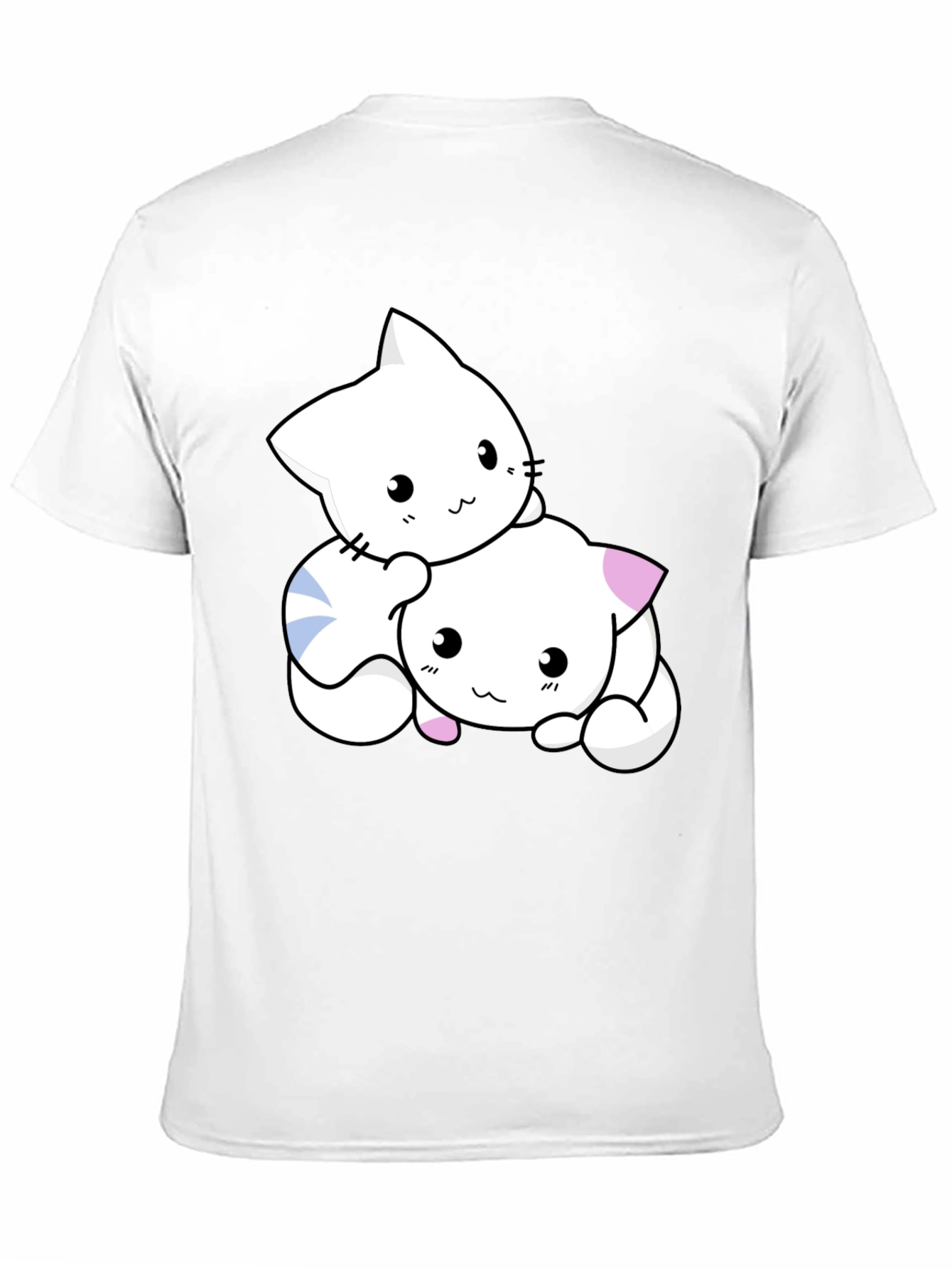 Cute Kawaii Cat T-Shirt - Black