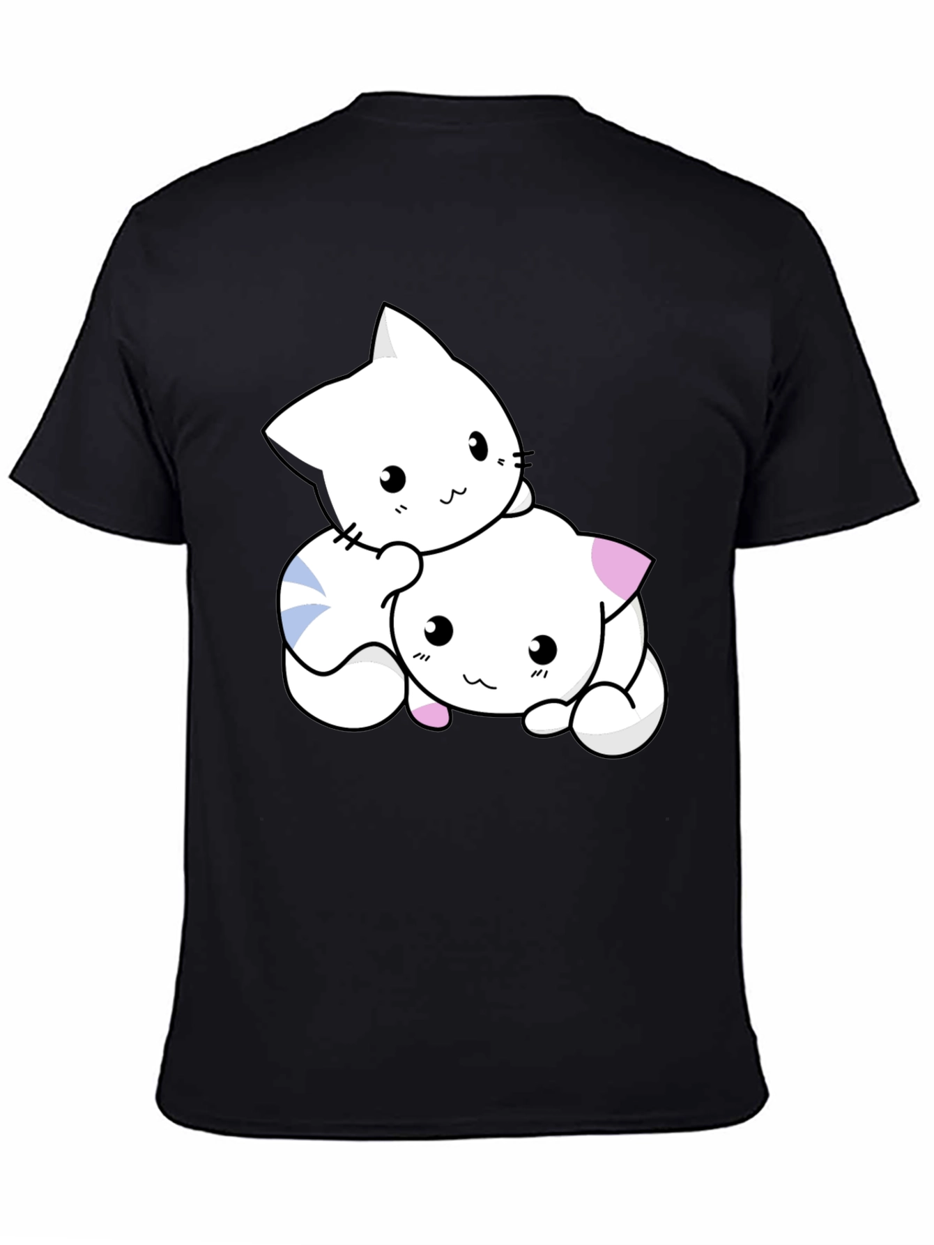 Cute Kawaii Cat T-Shirt - Black