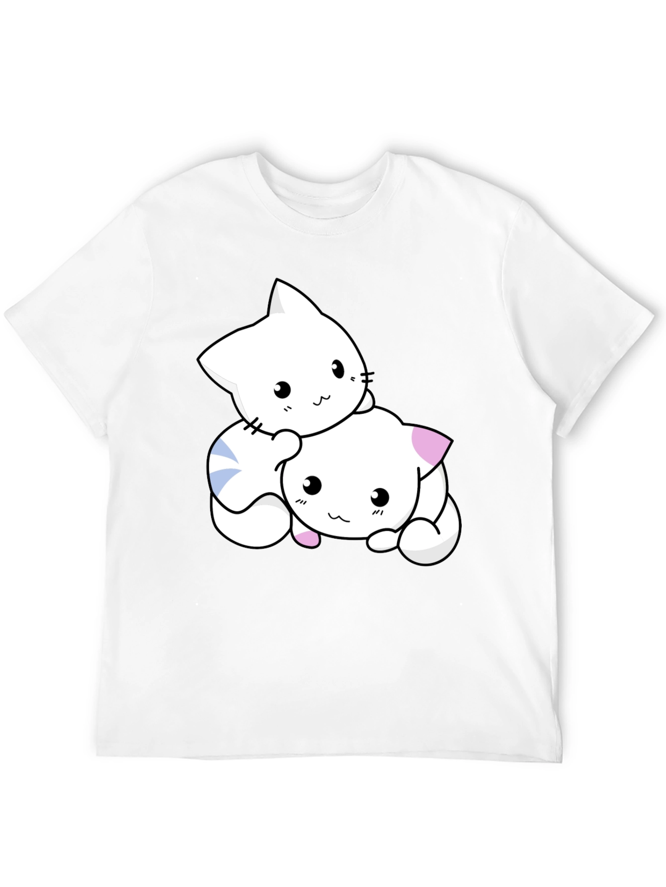 Cute Kawaii Cat T-Shirt - Black