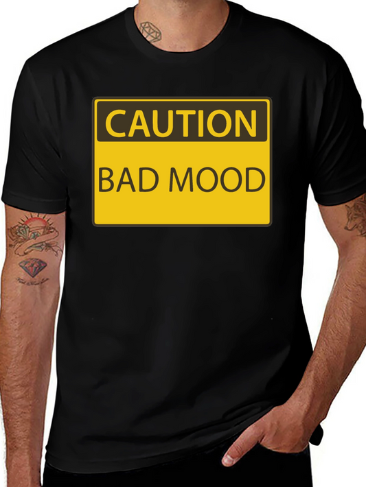 Caution Bad Mood Funny Graphic T-Shirt