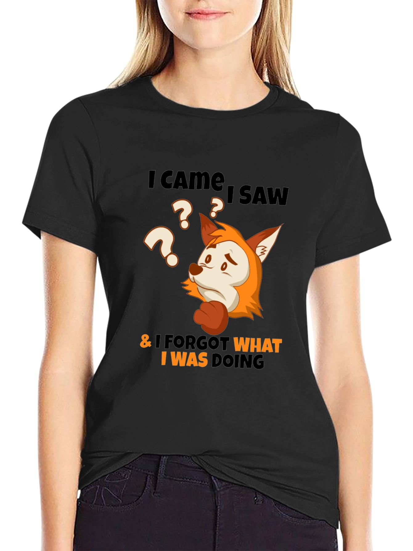 Funny Fox I Came I Saw Graphic T-Shirt