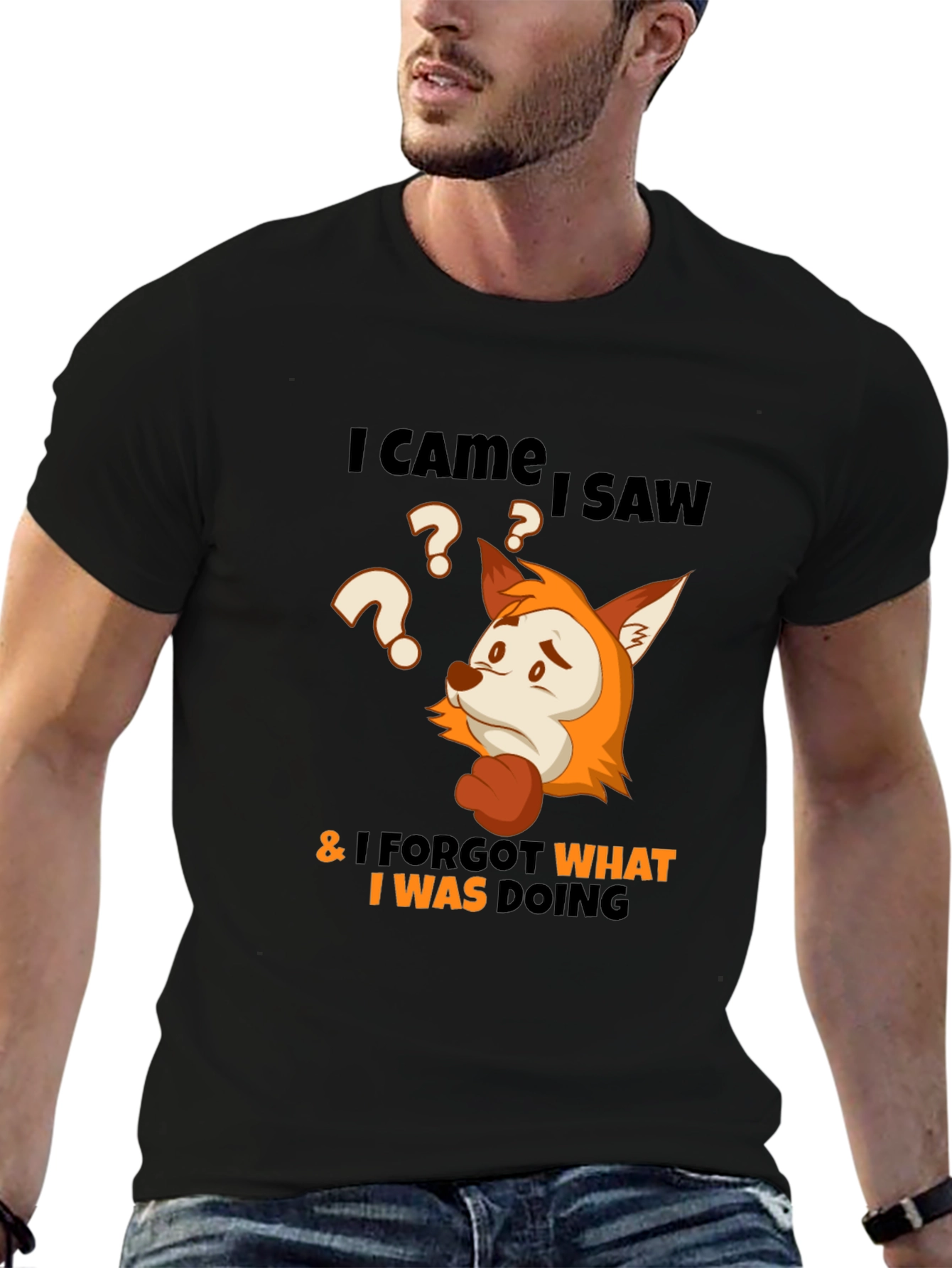 Funny Fox I Came I Saw Graphic T-Shirt