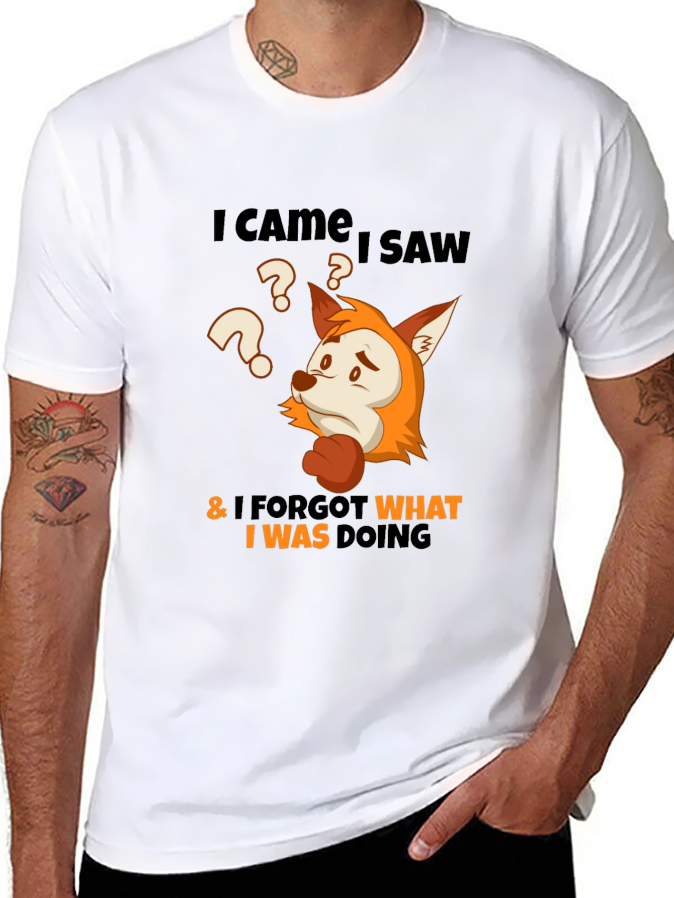 Funny Fox I Came I Saw Graphic T-Shirt