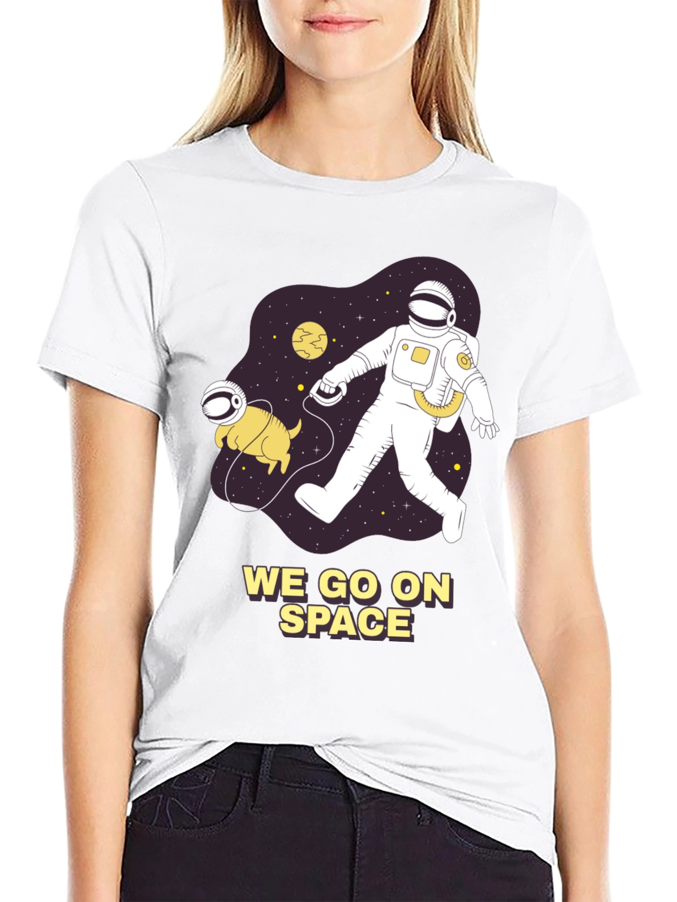 Astronaut & Dog in Space Graphic Tee - Unisex