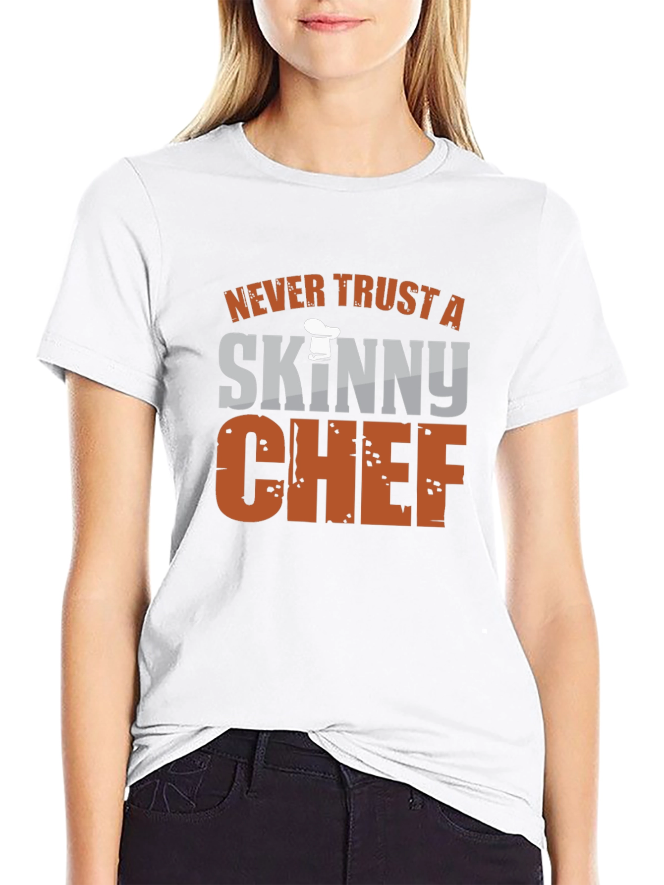 Funny Chef T-Shirt - Never Trust a Skinny Chef!