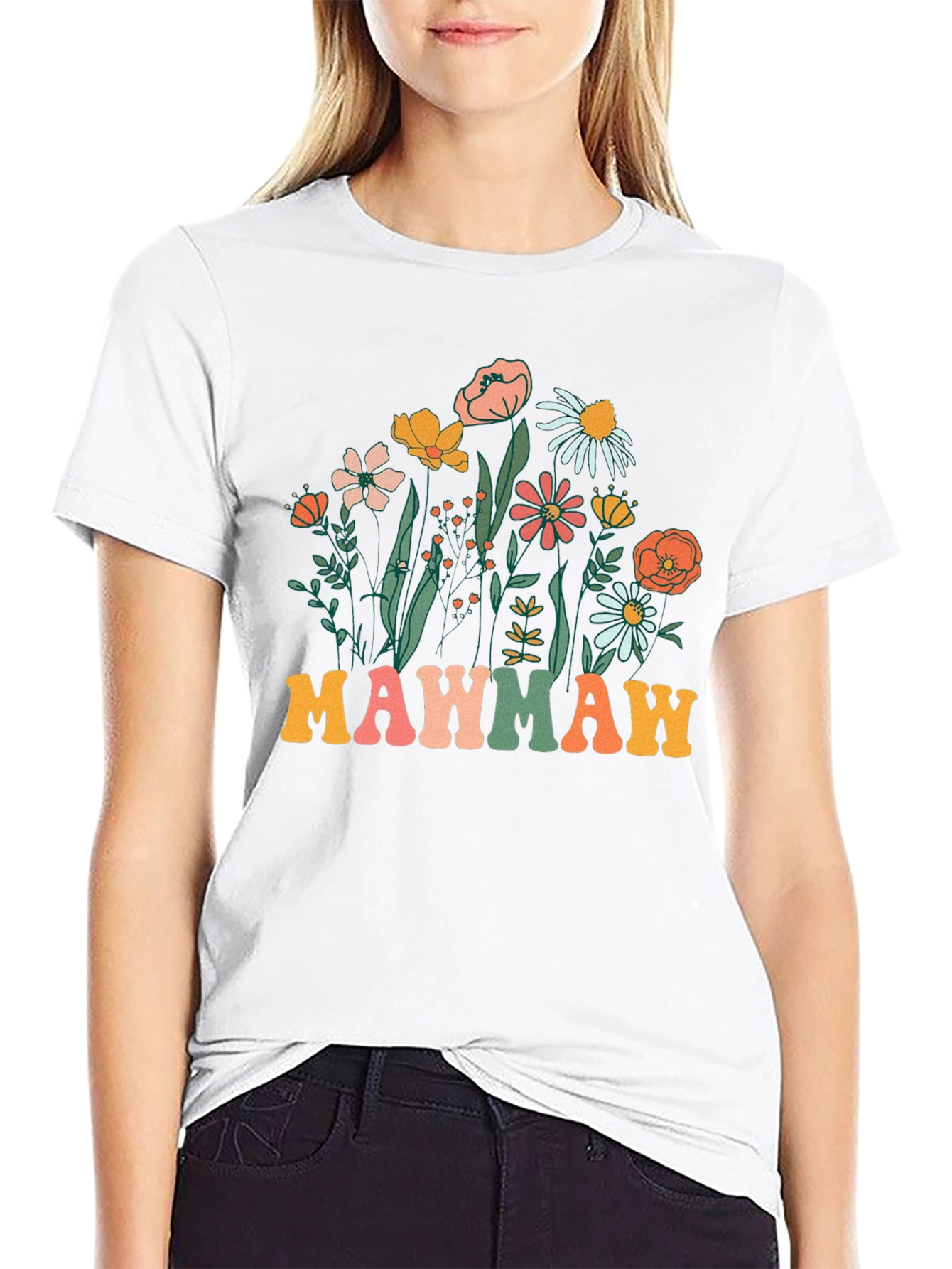 Floral Mawmaw T-Shirt - Cute Grandma Gift