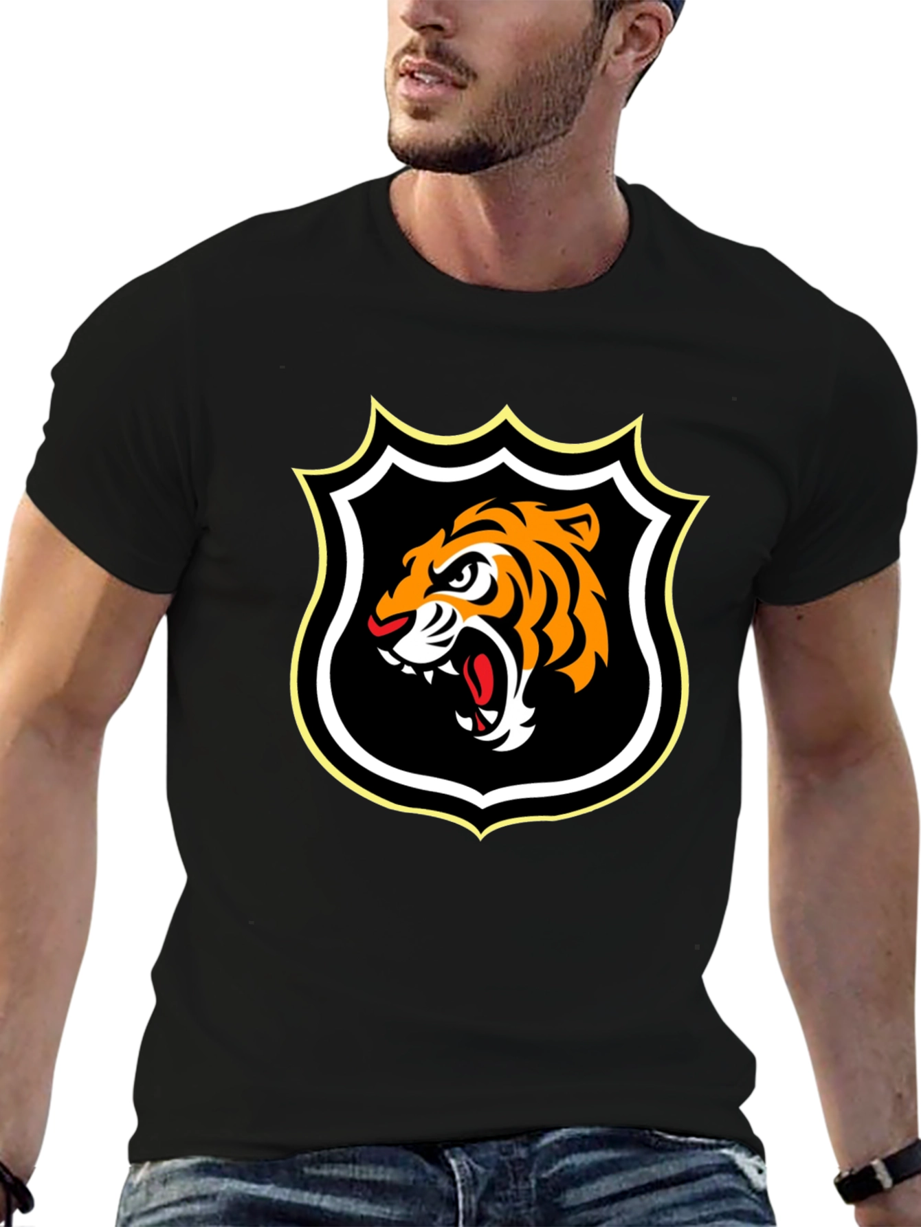 Tiger Emblem Black Tee