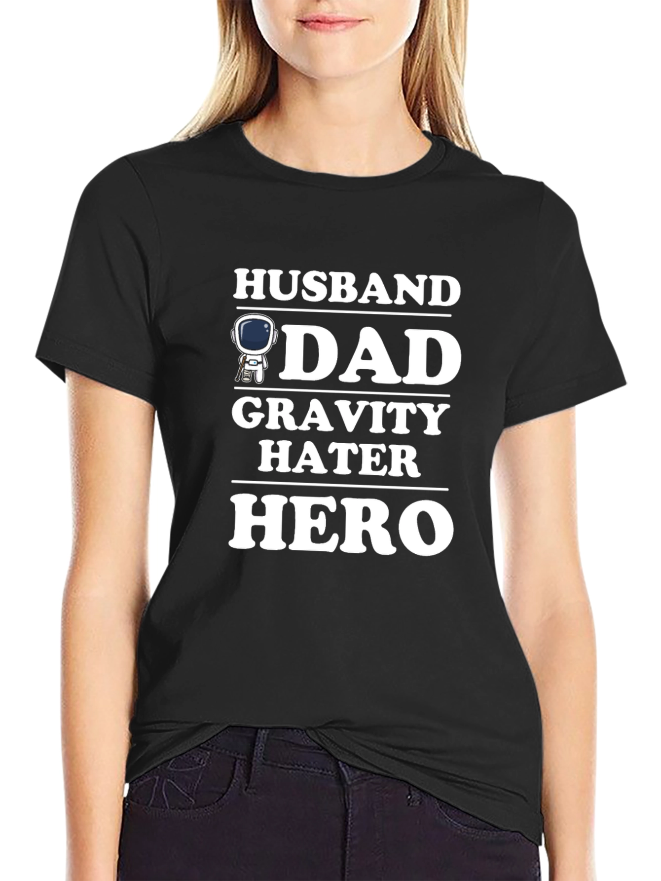 Husband Dad Gravity Hater Hero Graphic T-Shirt