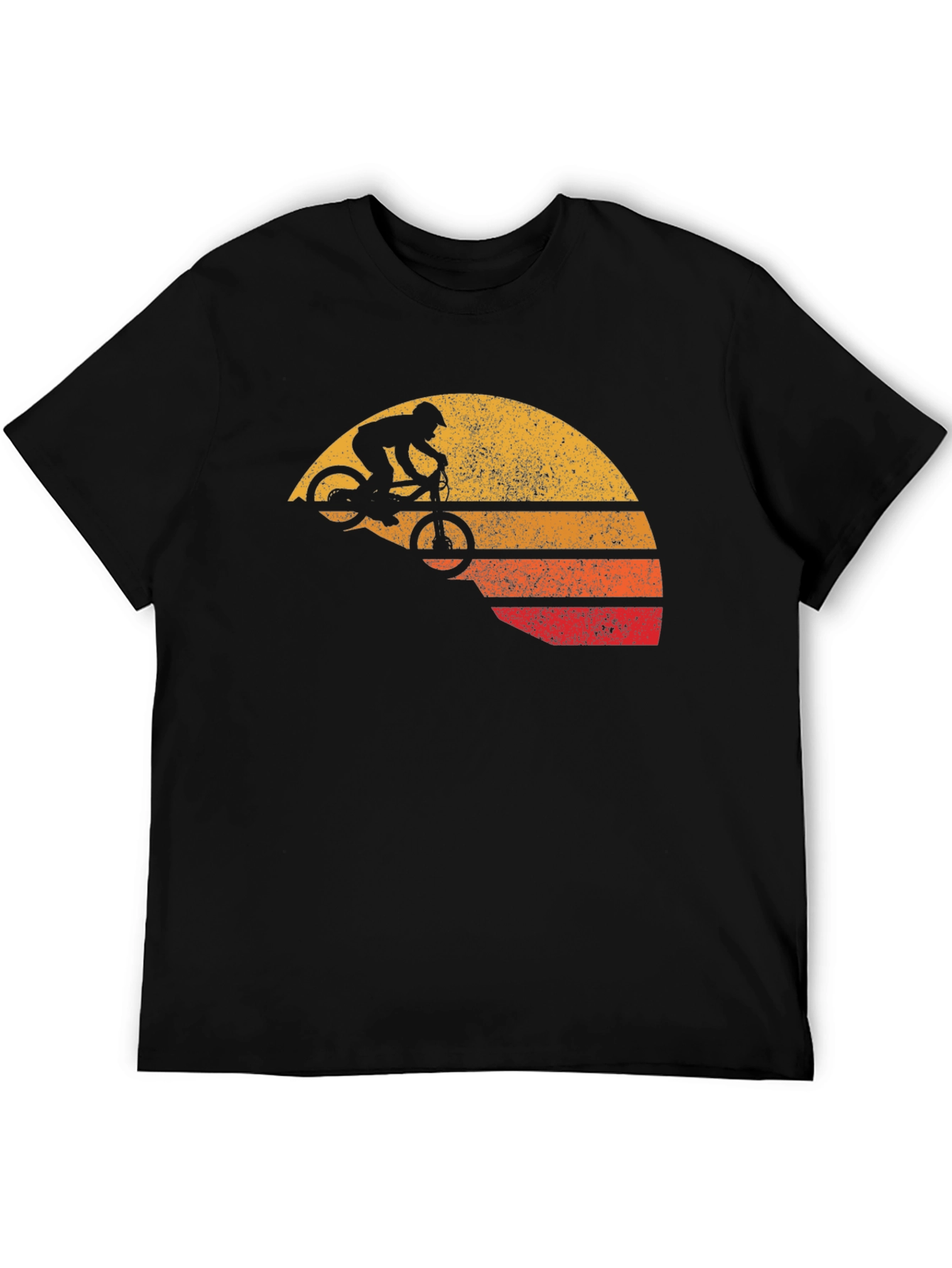 Retro Mountain Bike Sunset Graphic T-Shirt