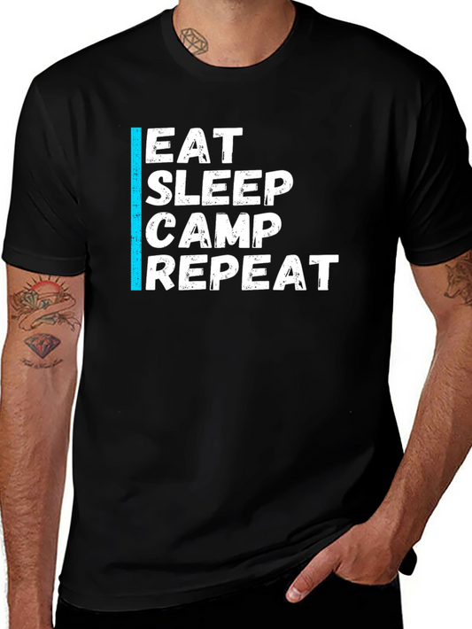 Eat Sleep Camp Repeat Graphic Tee