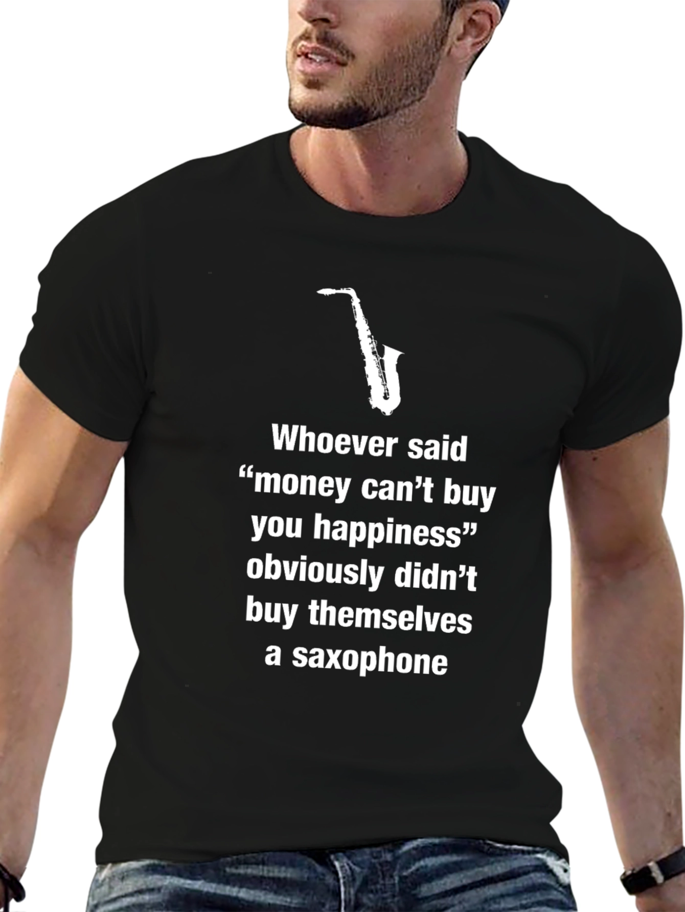Saxophone Happiness T-Shirt - Musician Novelty Tee