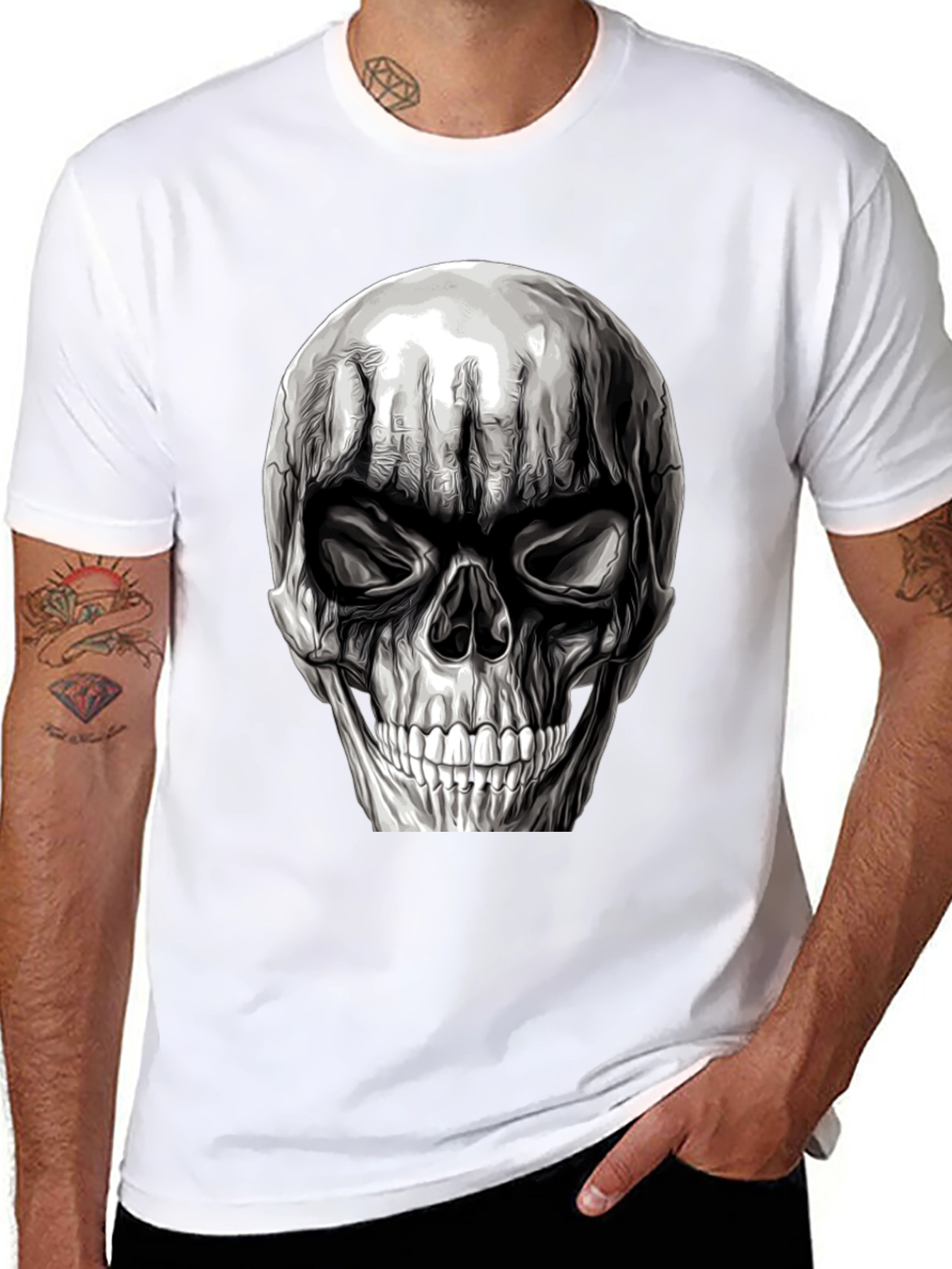 Skull Graphic T-Shirt - Mens Black Tee