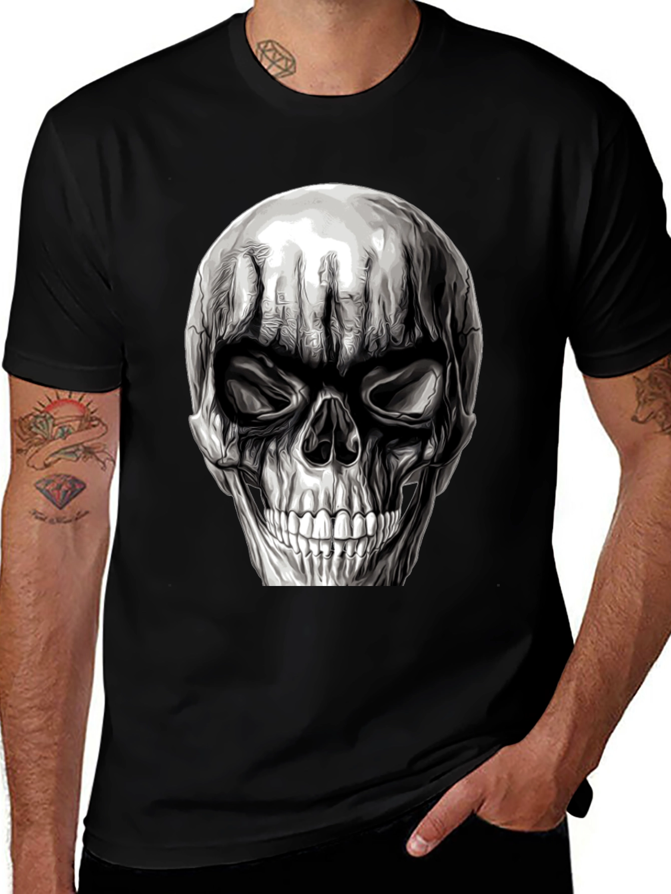 Skull Graphic T-Shirt - Mens Black Tee