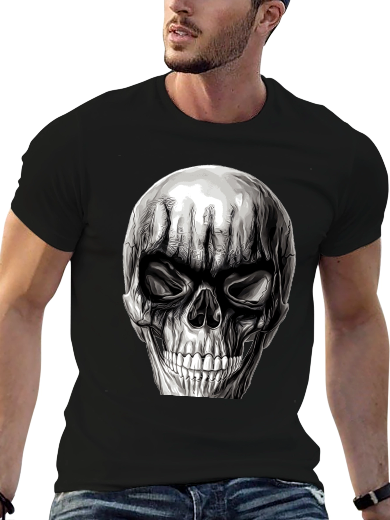 Skull Graphic T-Shirt - Mens Black Tee