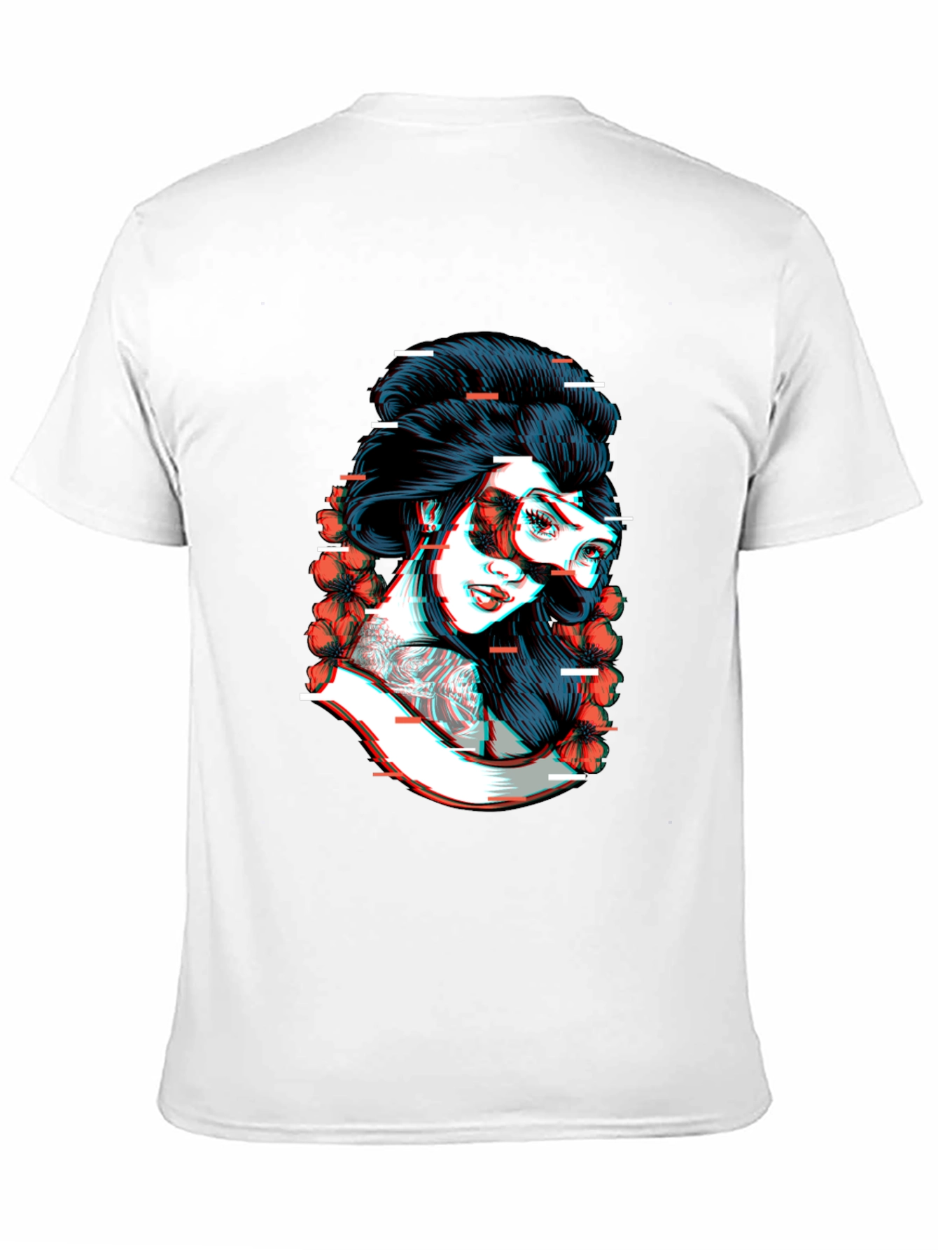 Glitch Geisha Graphic Tee - Black Cotton T-Shirt