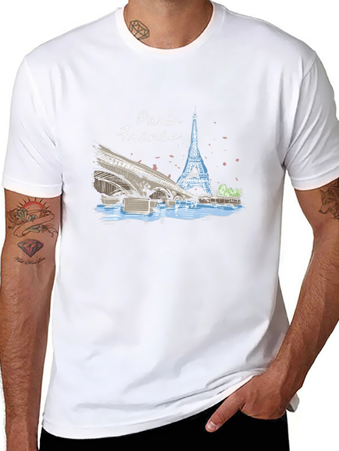 Paris France T-Shirt - Eiffel Tower Design