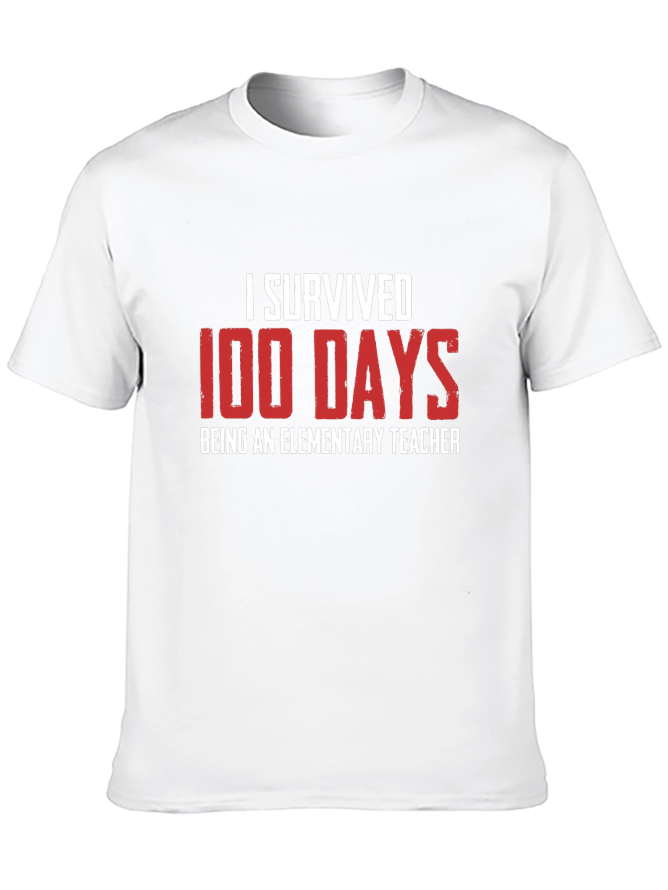 I Survived 100 Days Elementary Teacher Black T-Shirt