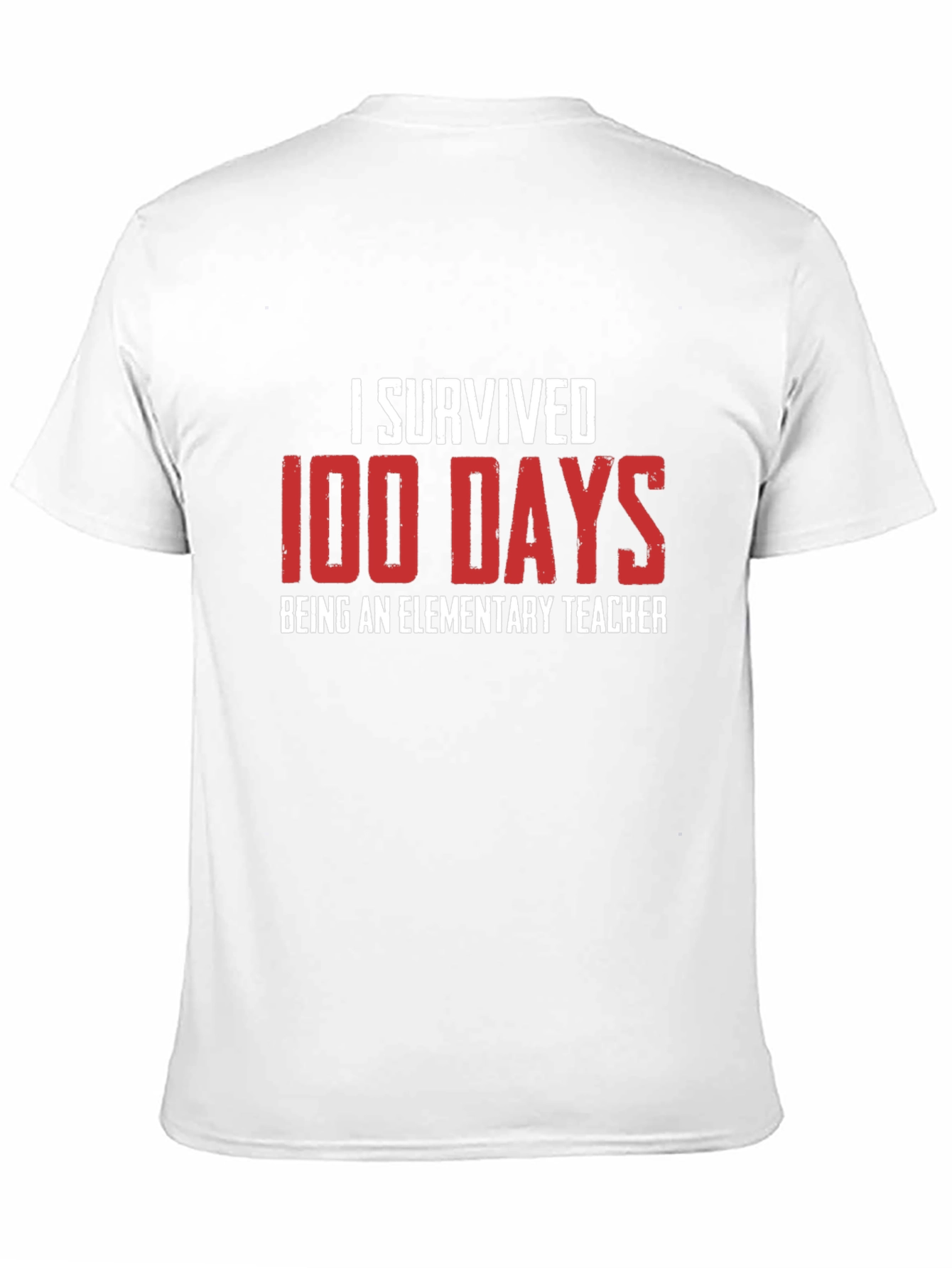 I Survived 100 Days Elementary Teacher Black T-Shirt