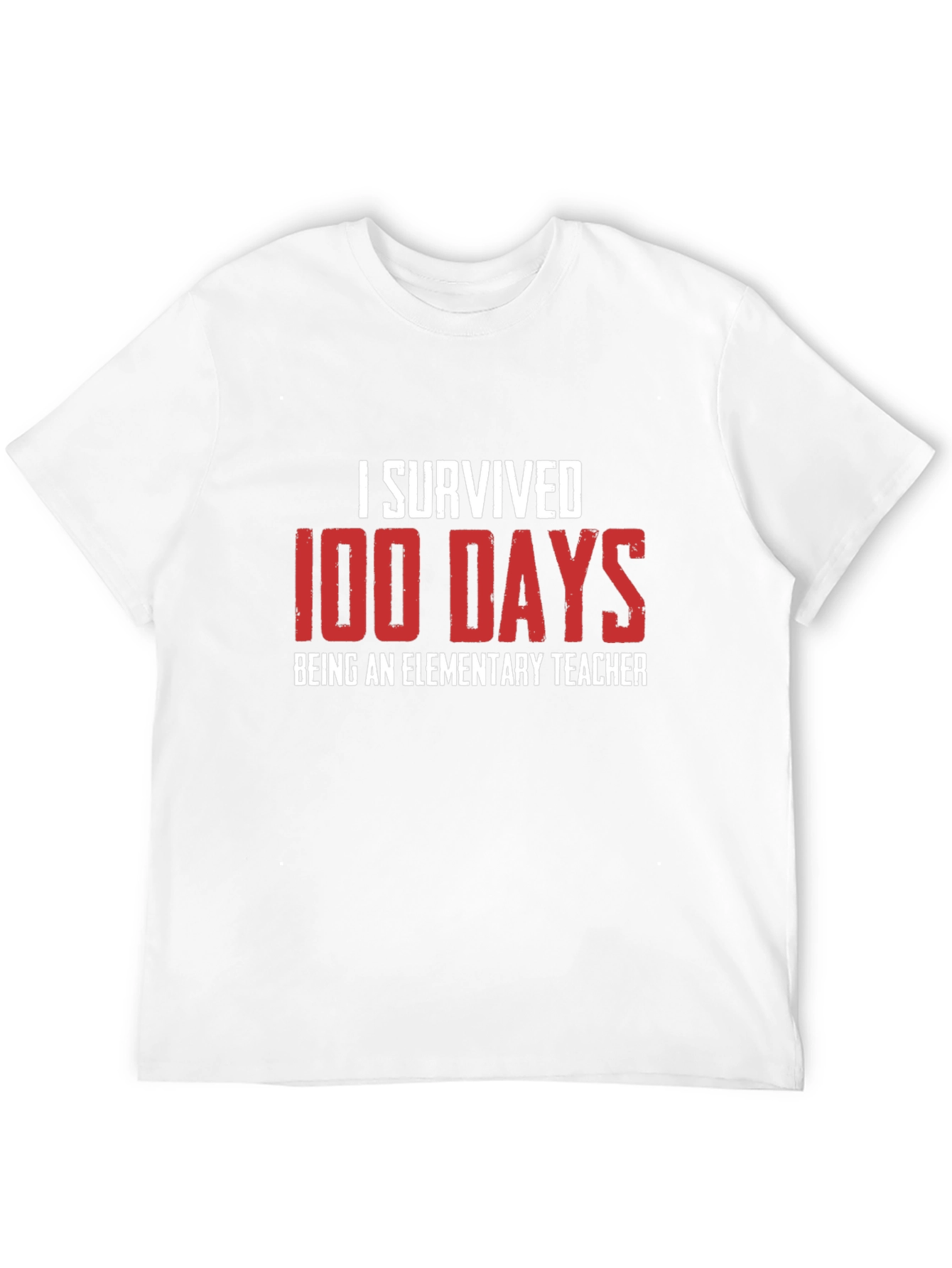 I Survived 100 Days Elementary Teacher Black T-Shirt