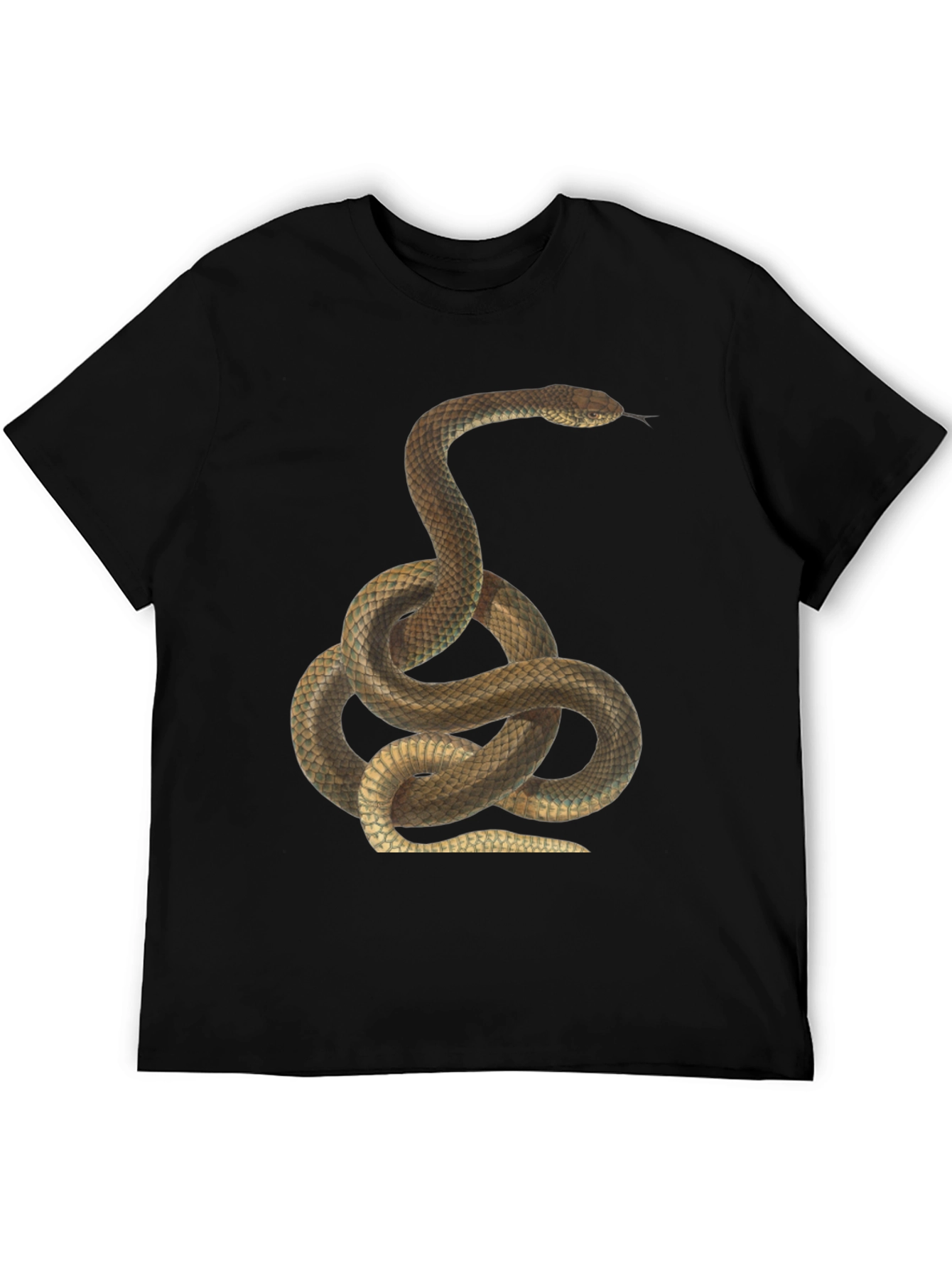 Snake Print Black T-Shirt for Men