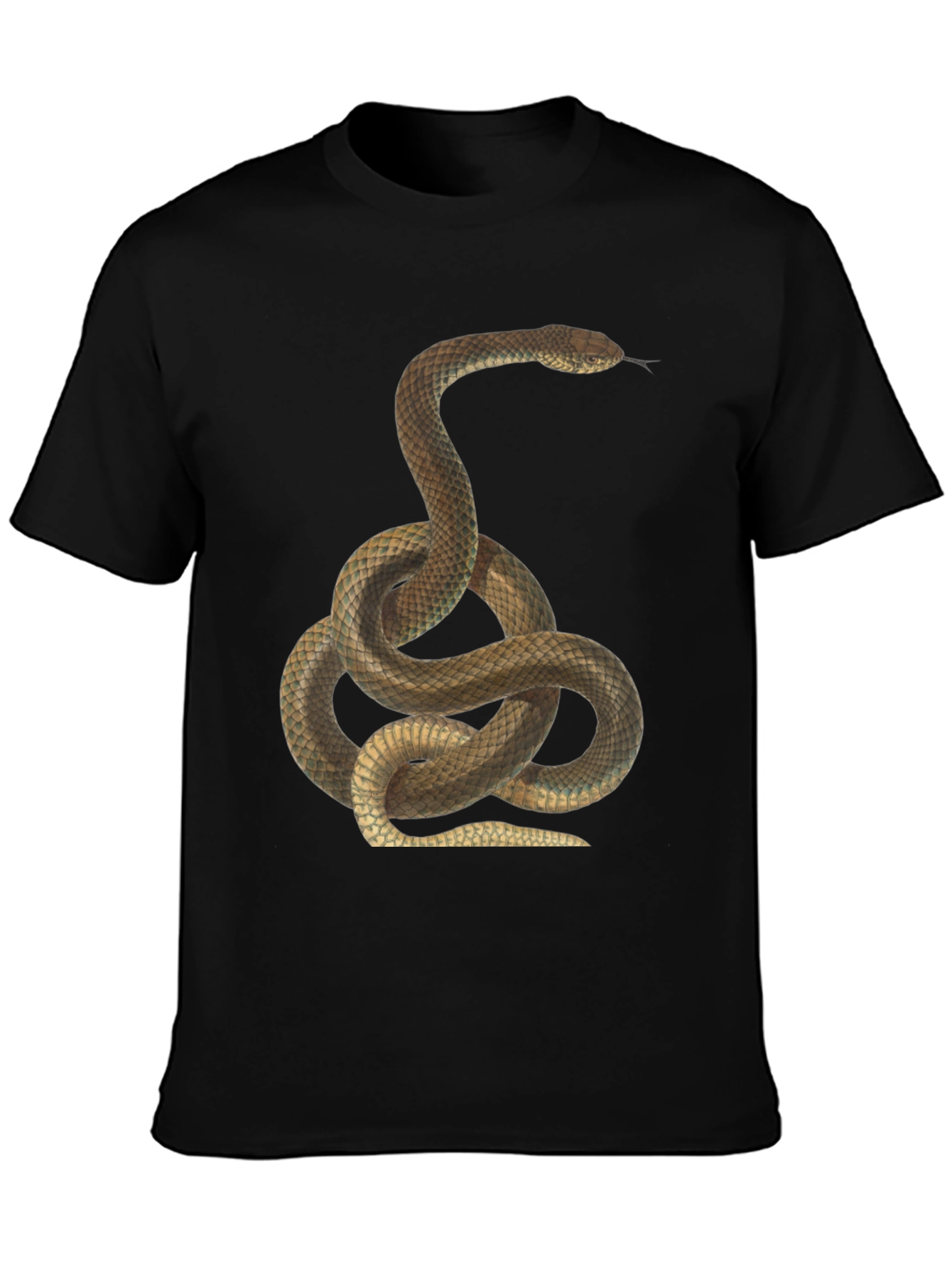 Snake Print Black T-Shirt for Men