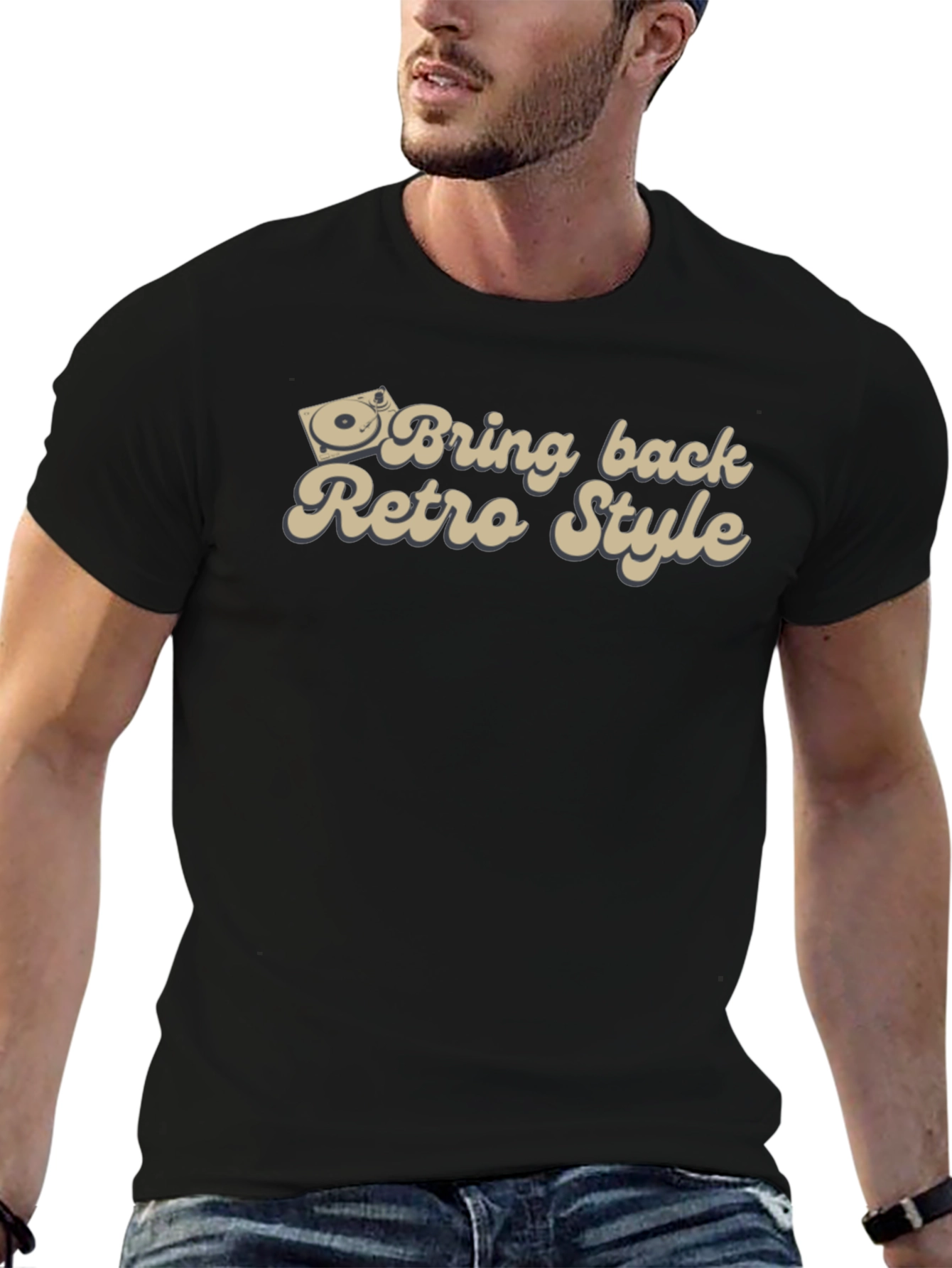 Retro Style Black T-Shirt
