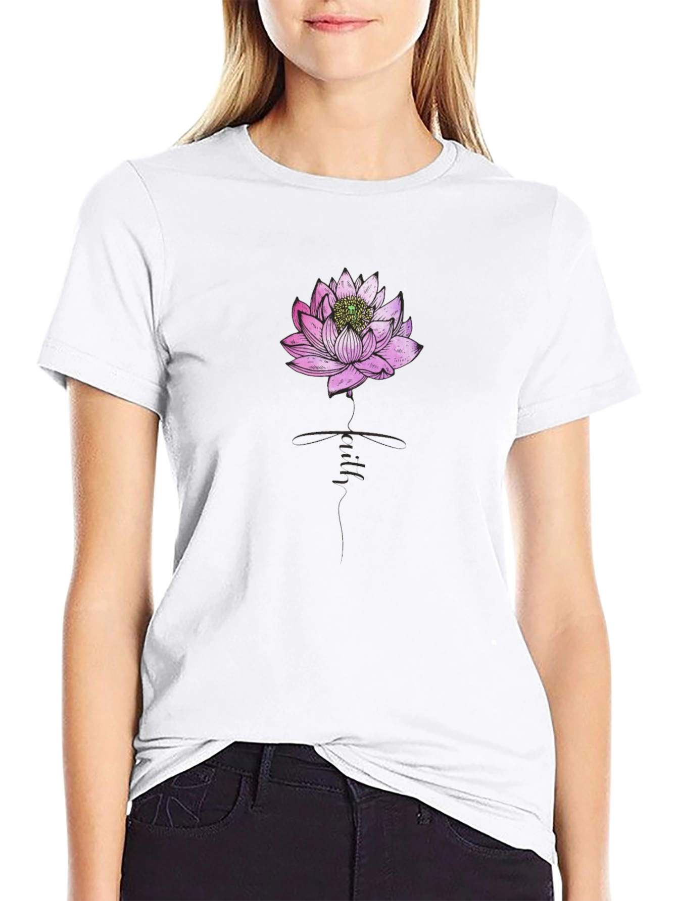 Lotus Flower Graphic Tee - Casual Comfort